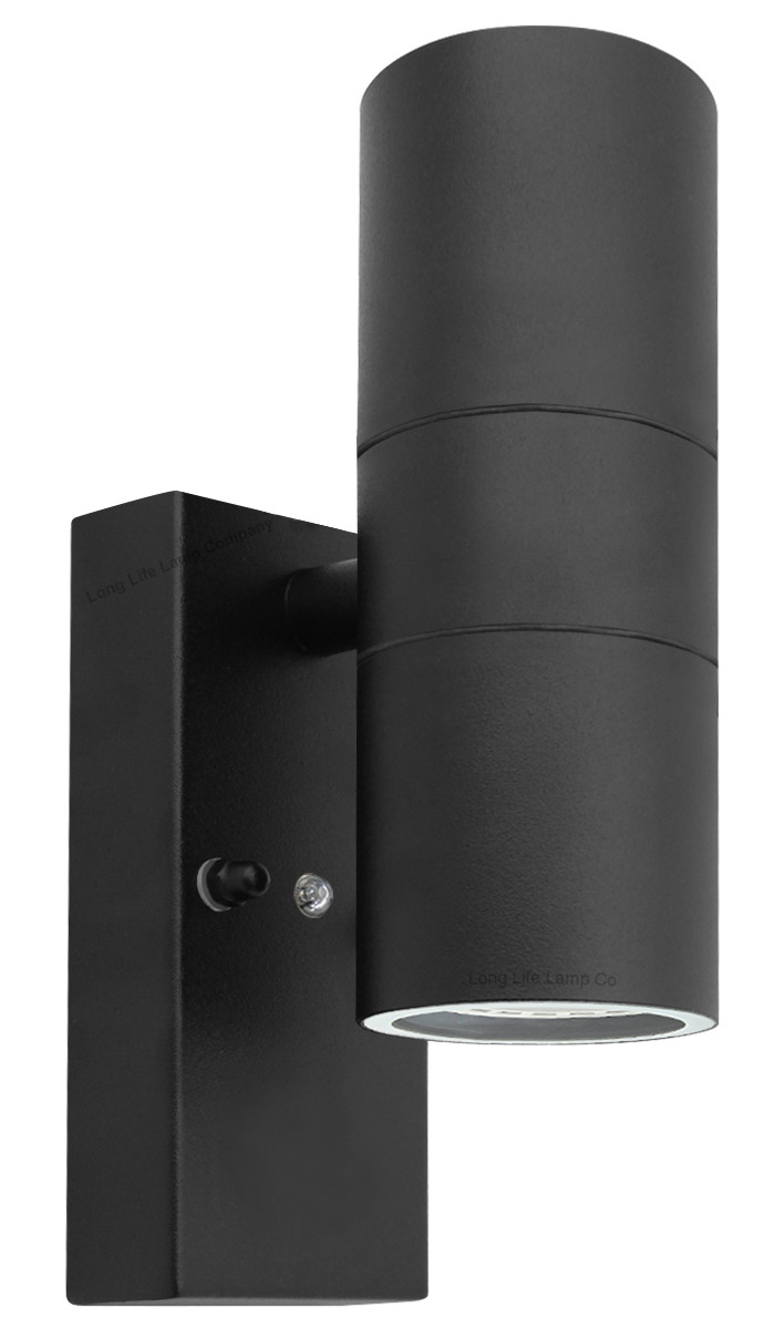 Dusk Till Dawn Sensor BLACK Outdoor Up Down Wall Light Stainless Steel ZLC090B