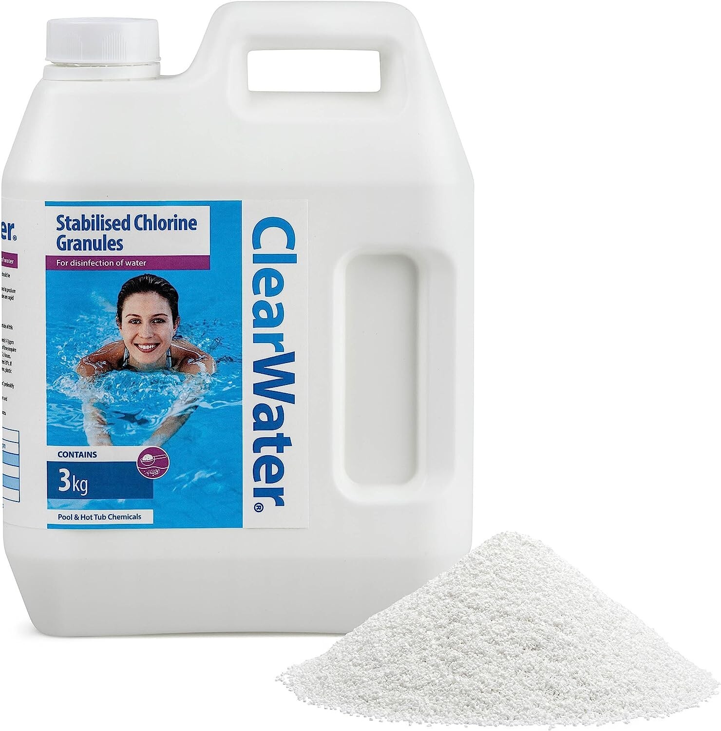 3kg Clearwater Chlorine Granules Water Treatment Swimming Pool Chemicals & Spa