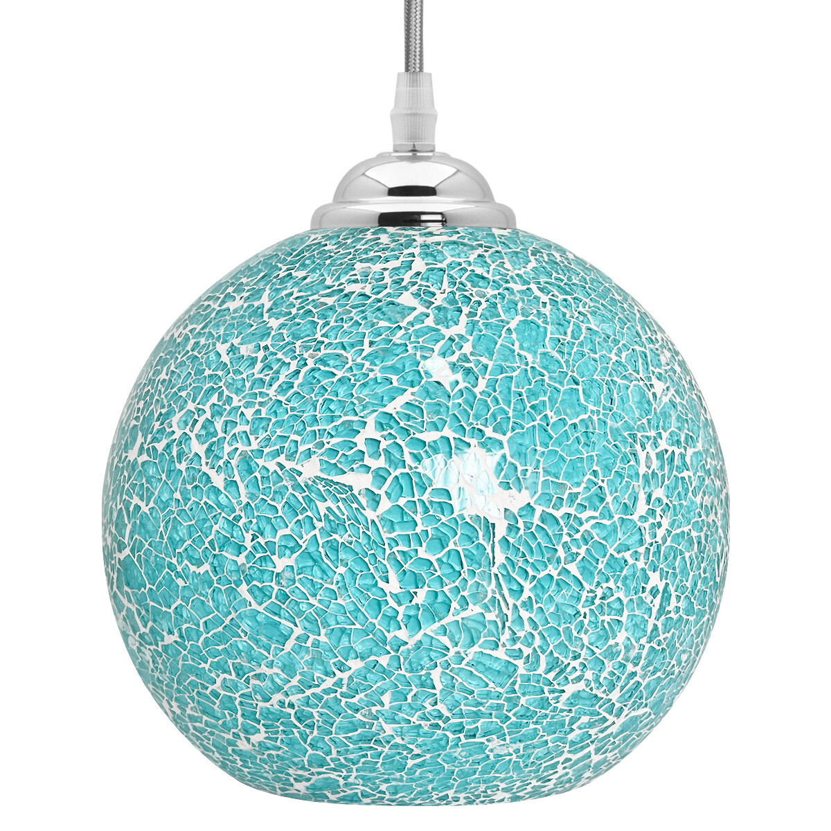 Vintage Globe Glass Ceiling Hanging Pendant Light Shade Blue Mosaic K419