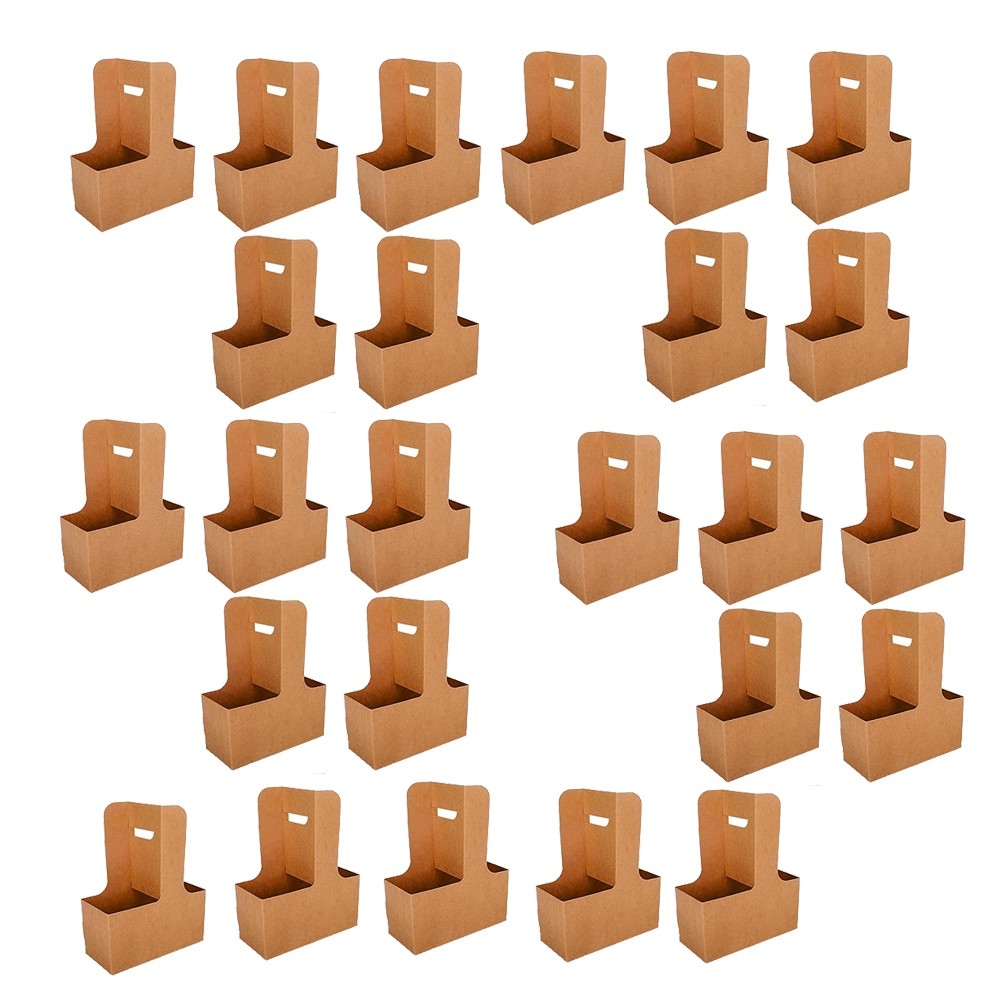 Flower Gift Bags 25Pcs Drink Carrier with Handle to 2 Cup Rectangle9451