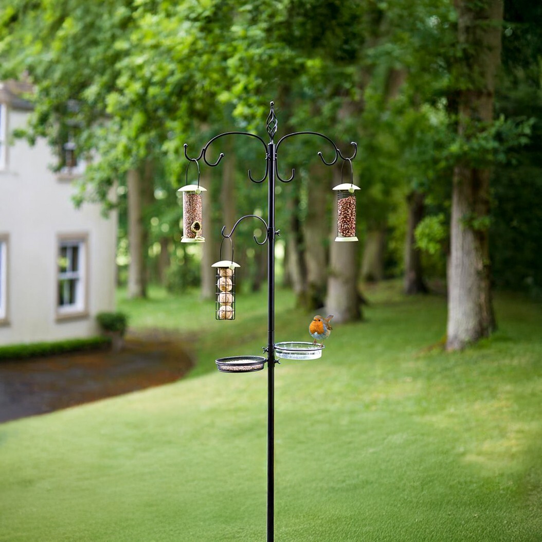 2m Bird Feeding Station Large Water Seed Tray Hanging Feeder Stand Garden Large