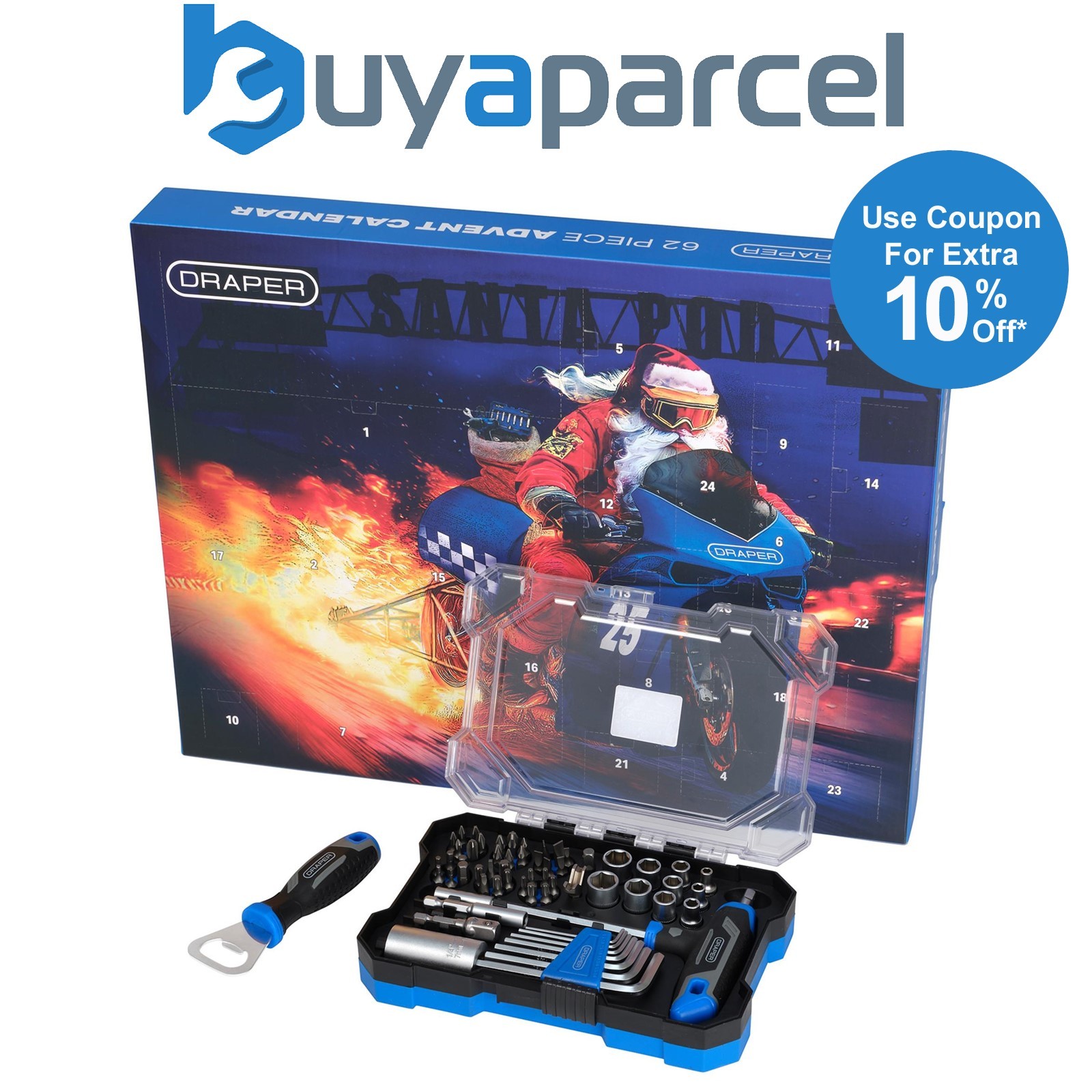 Draper 62 Piece Advent Calendar Tool Christmas Charity Advent Calendar 23453