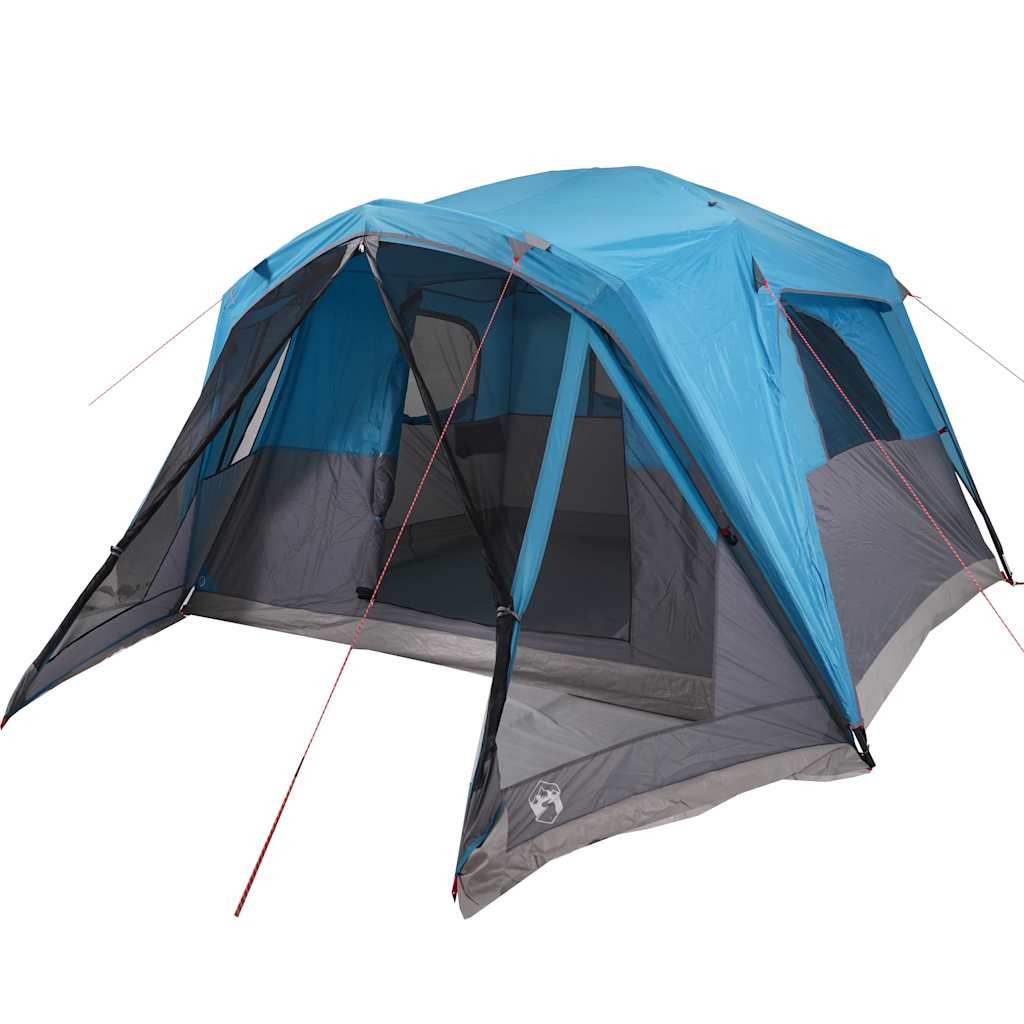 Family Tent with Porch 6-Person Picnic Camping Blue Waterproof vidaXL