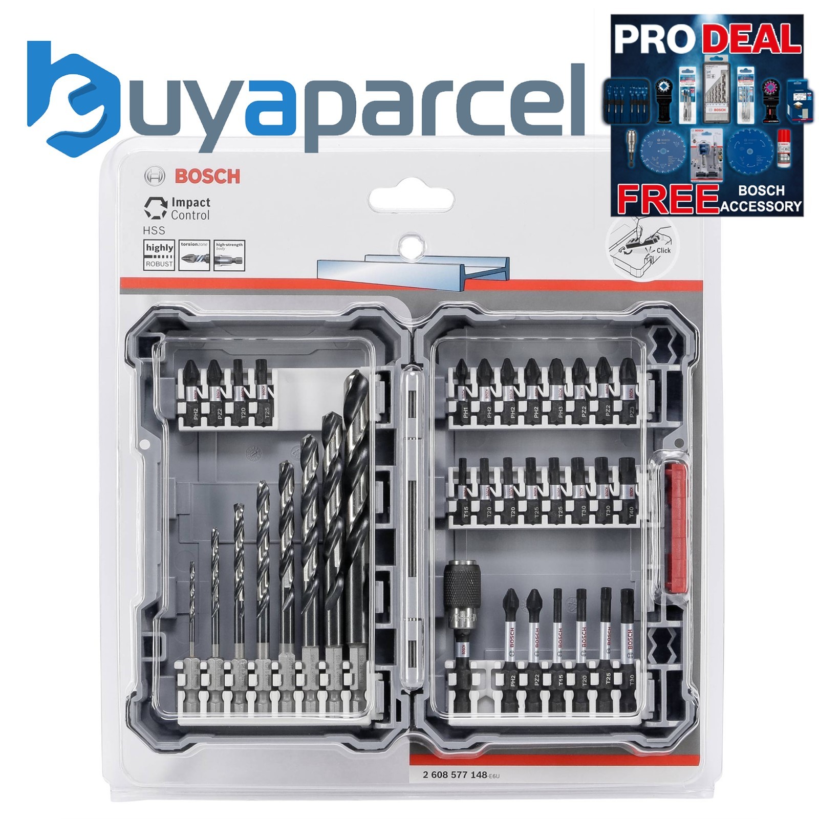 Bosch PRO 35 PC HSS Impact Driver Rated Screwdriver Bit Set Robust Case