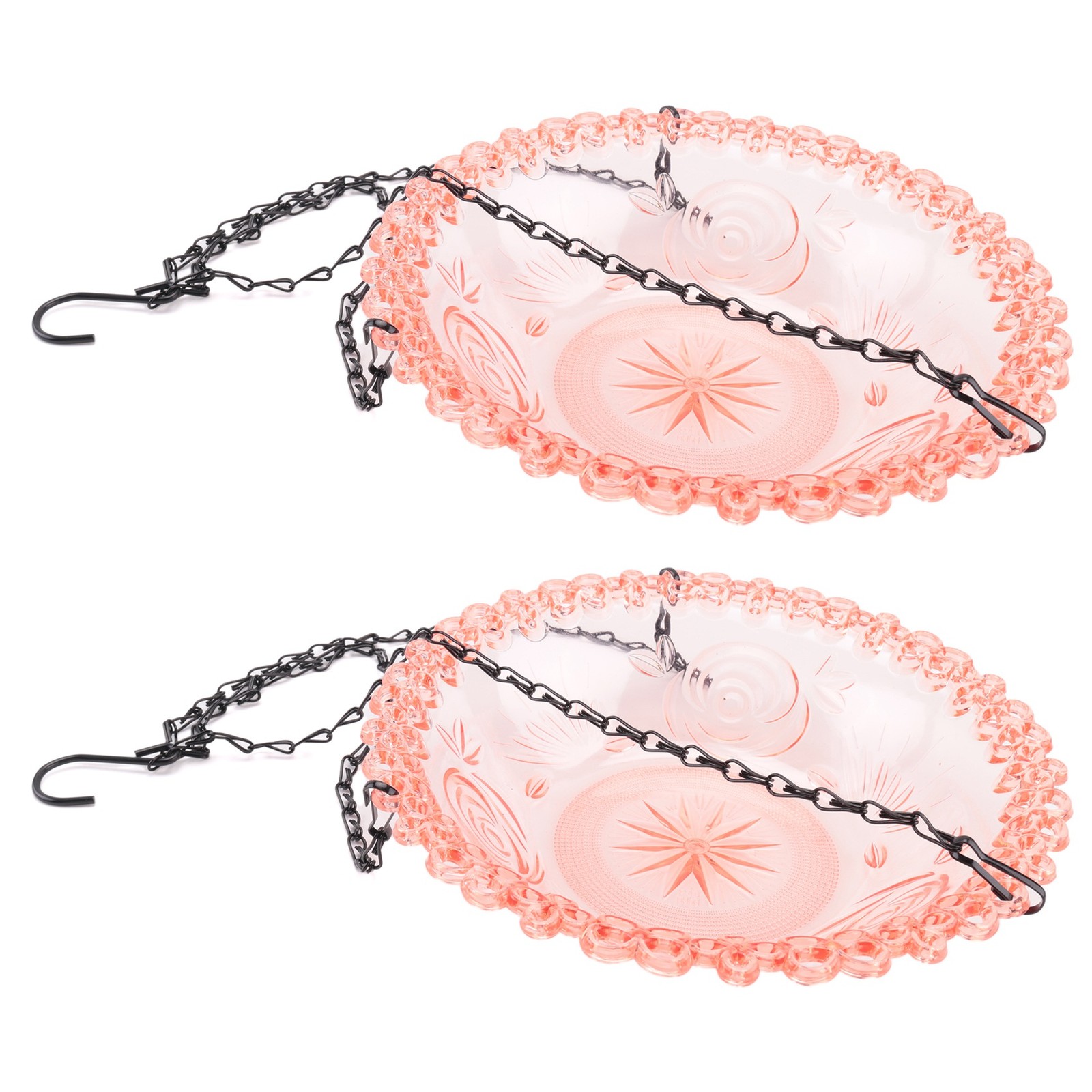 2X(Bird Flower Shaped Hanging Bird Feeder Birdbath for Garden Outdoor Decor9710