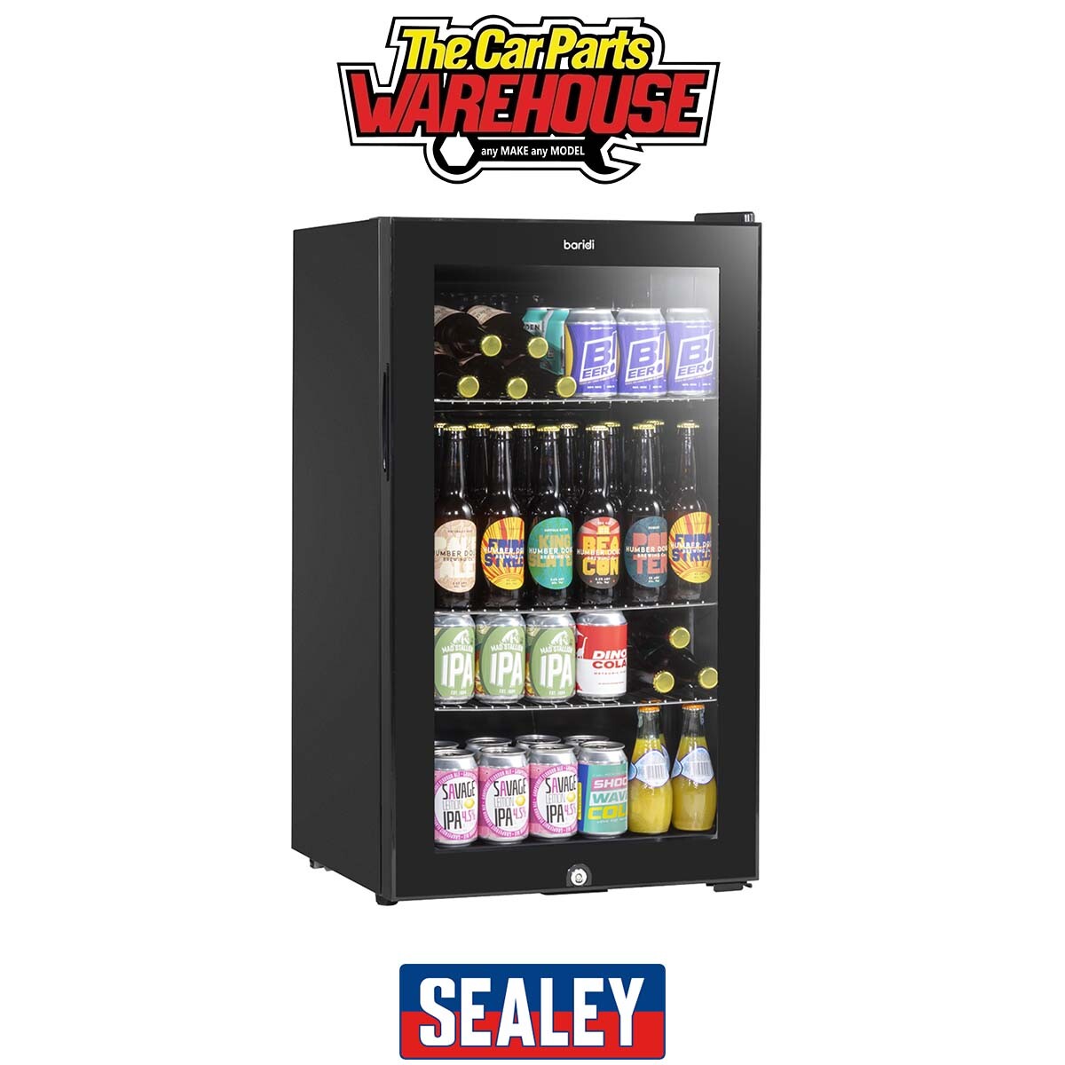 Sealey DH13 Baridi Wine, Beer & Drinks Fridge 85L Capacity - Black