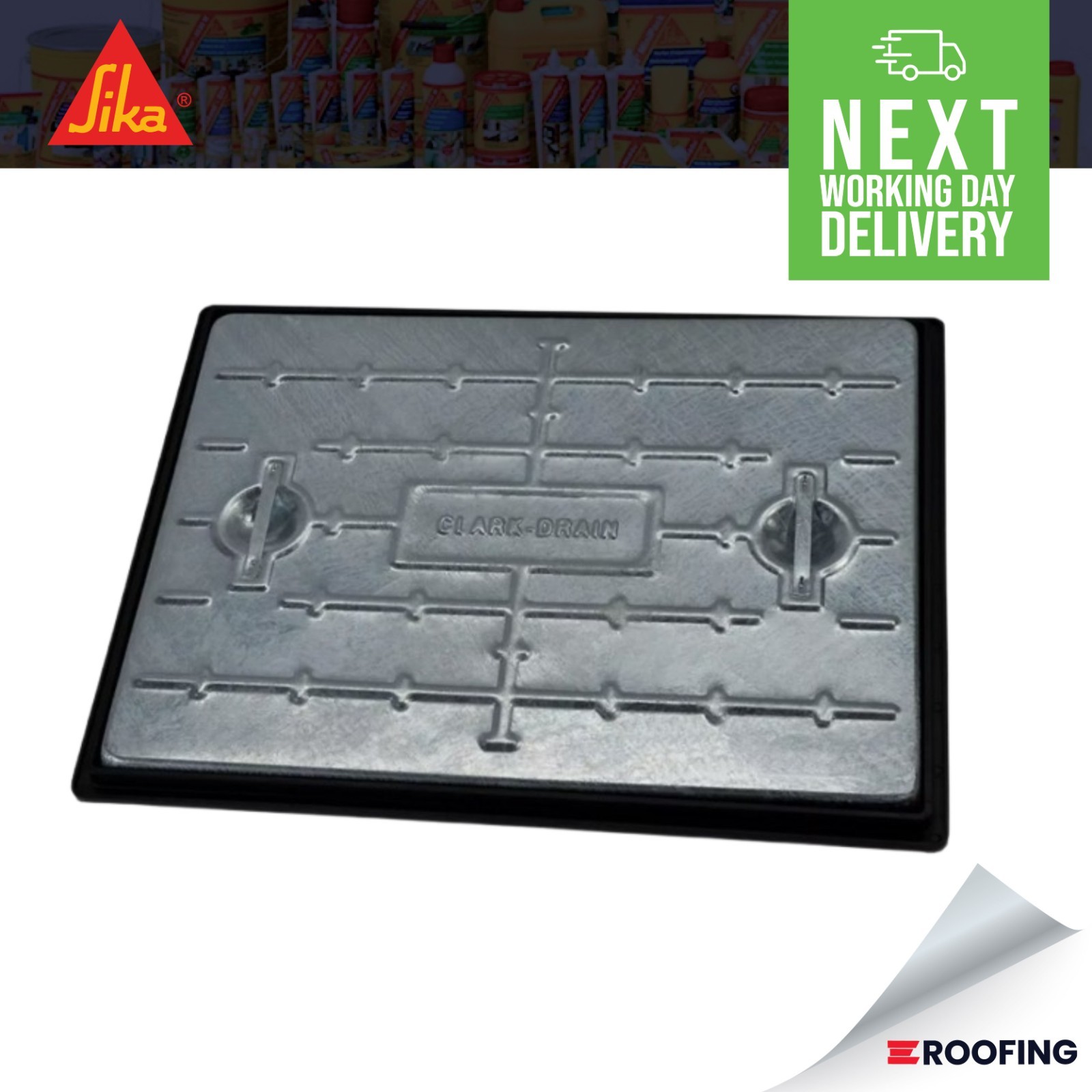Clark-Drain Galvanised Single Seal Manhole Cover & Frame 600x450mm
