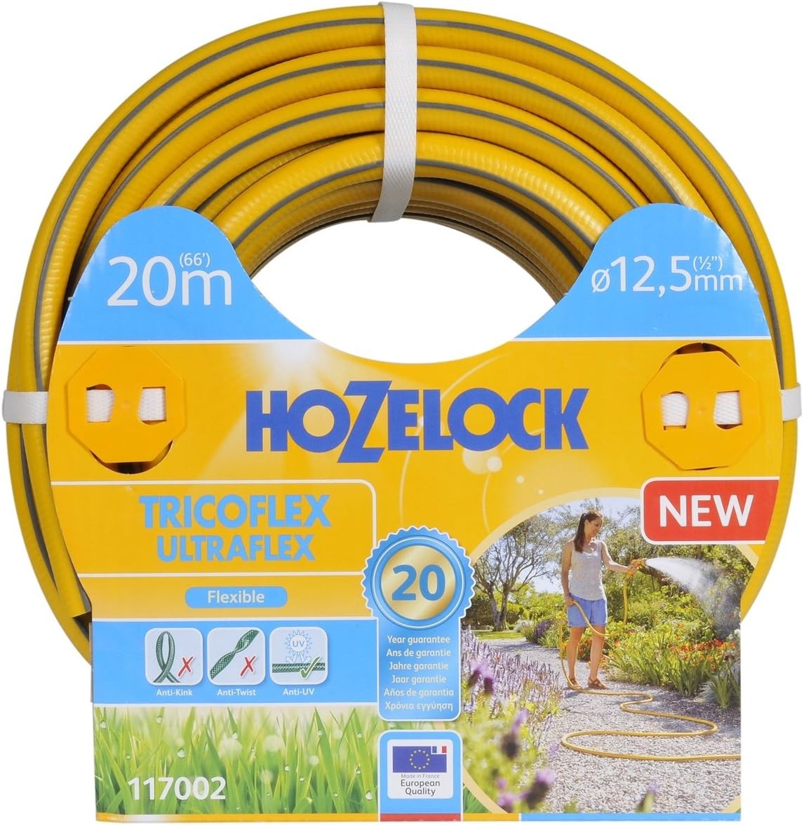 Hozelock Tricoflex Ultraflex Hose, Yellow, 12.5 mm x 20 m
