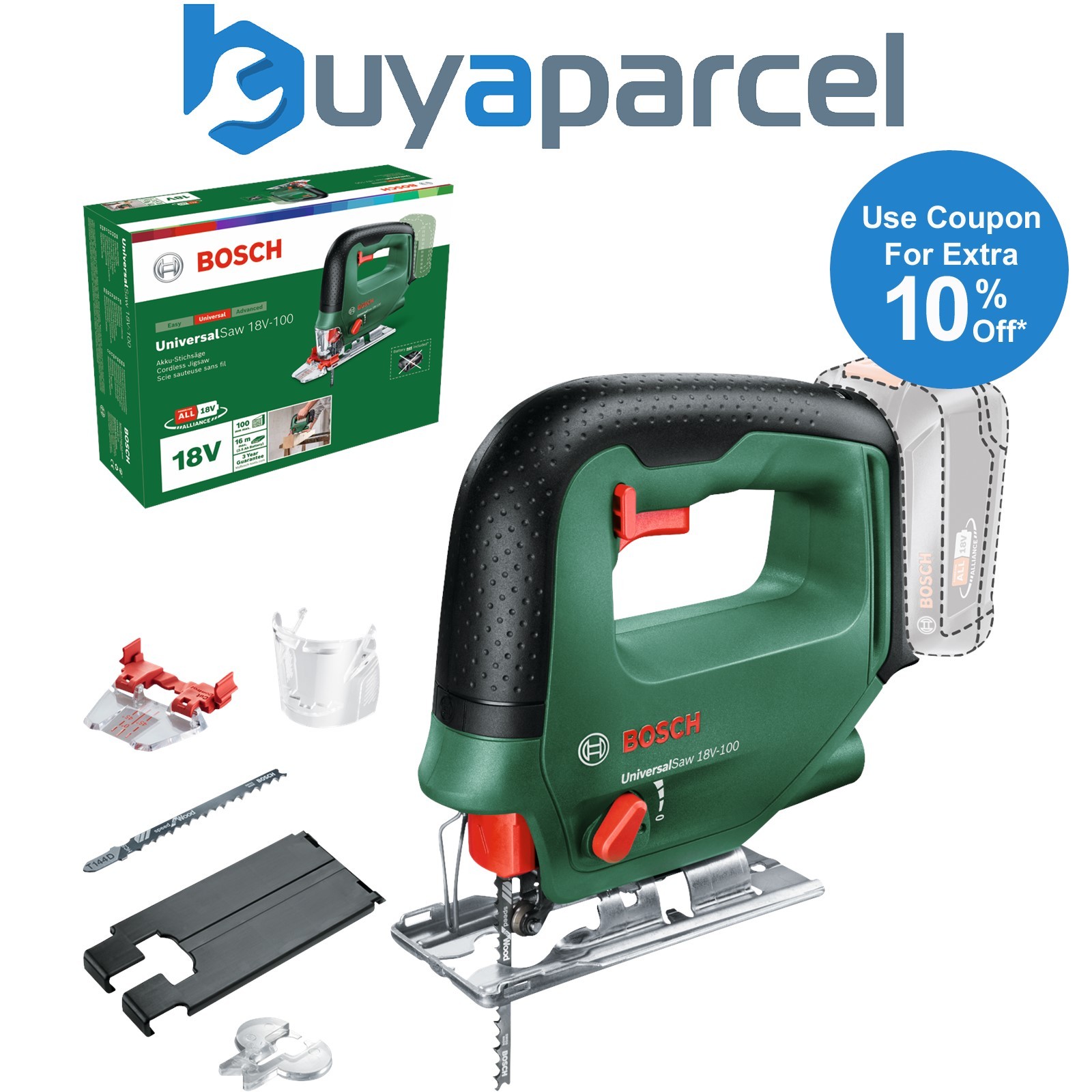 Bosch UniversalSaw 18v 18V-100 Cordless Jigsaw P4A Bare Unit 0603011100