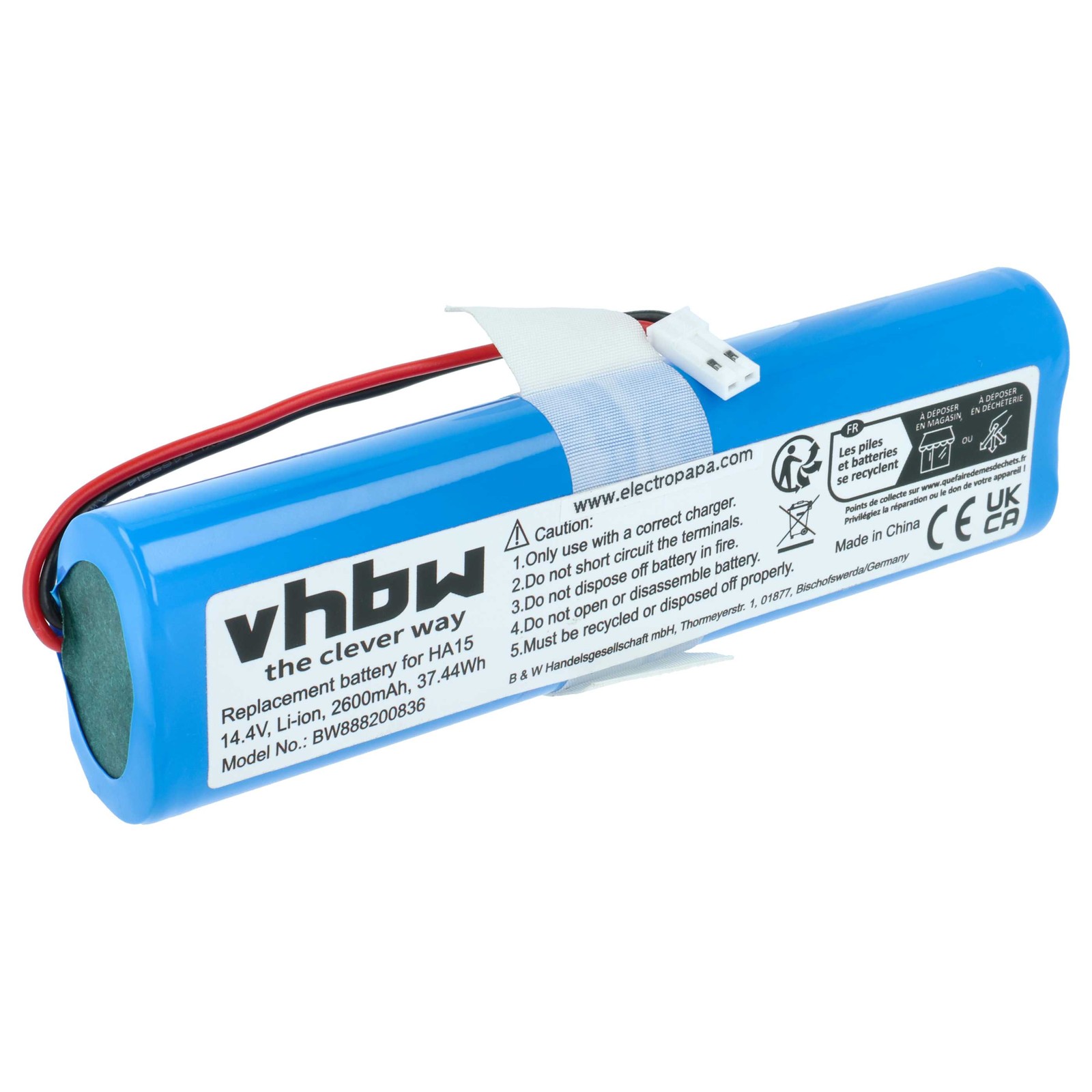 Battery for Zaco 501928 2600mAh 14.4V