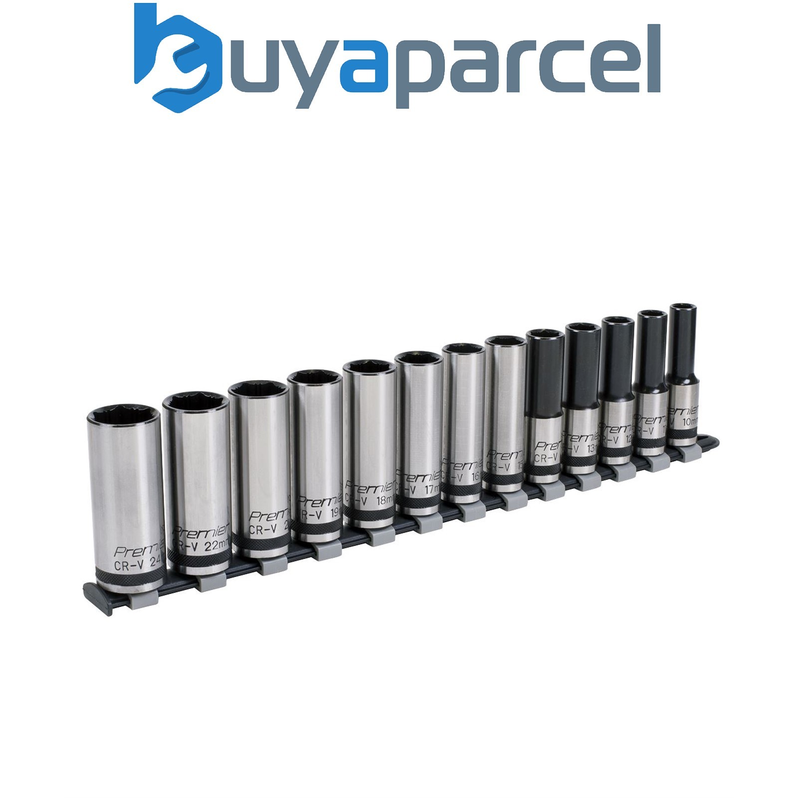 Sealey AK2745B Premier Black Deep Lock-On&trade; Socket Set 1/2"Sq Drive 13pc