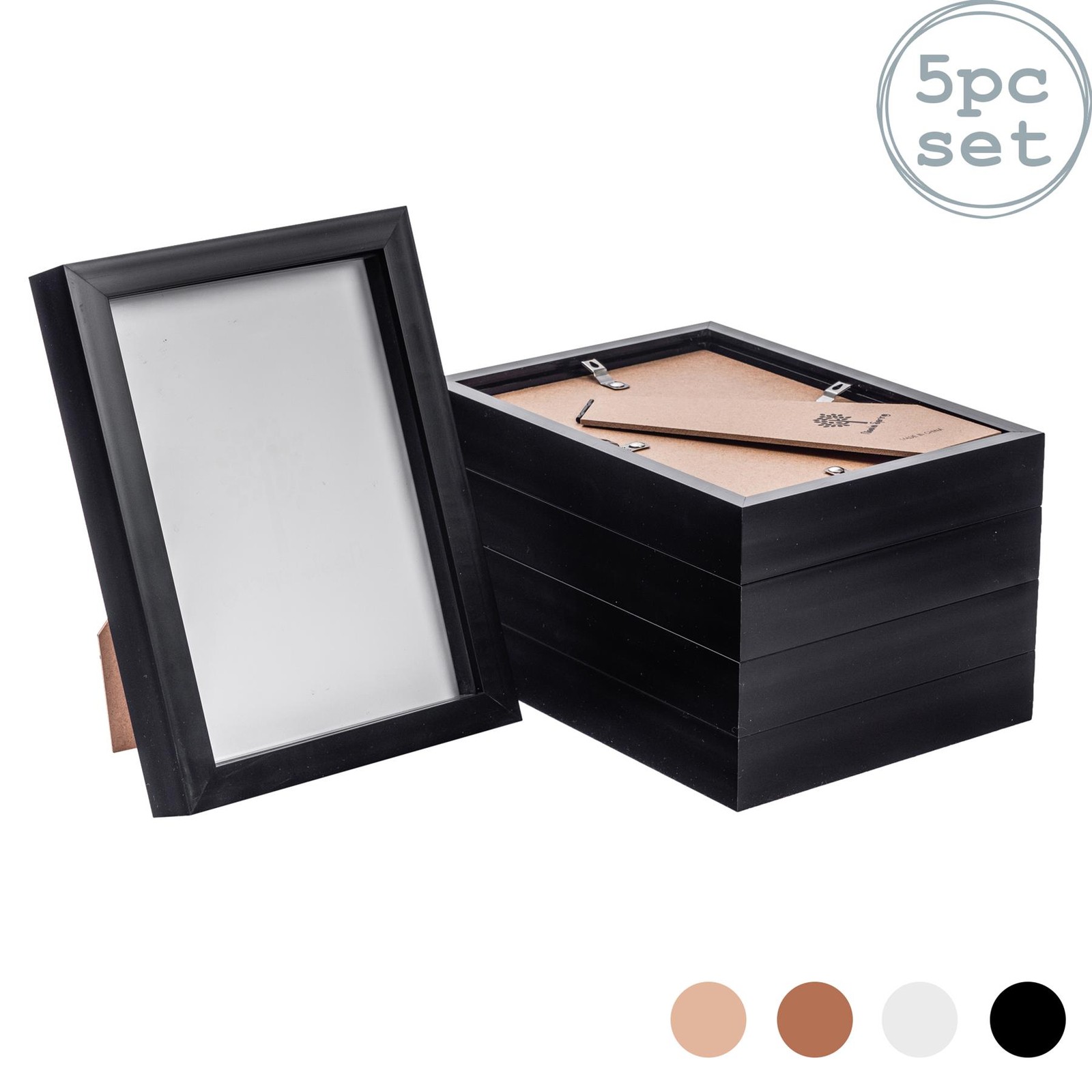 5x 3D Box Photo Frames Standing Hanging Craft Picture Frames A5 (6 x 8") Black