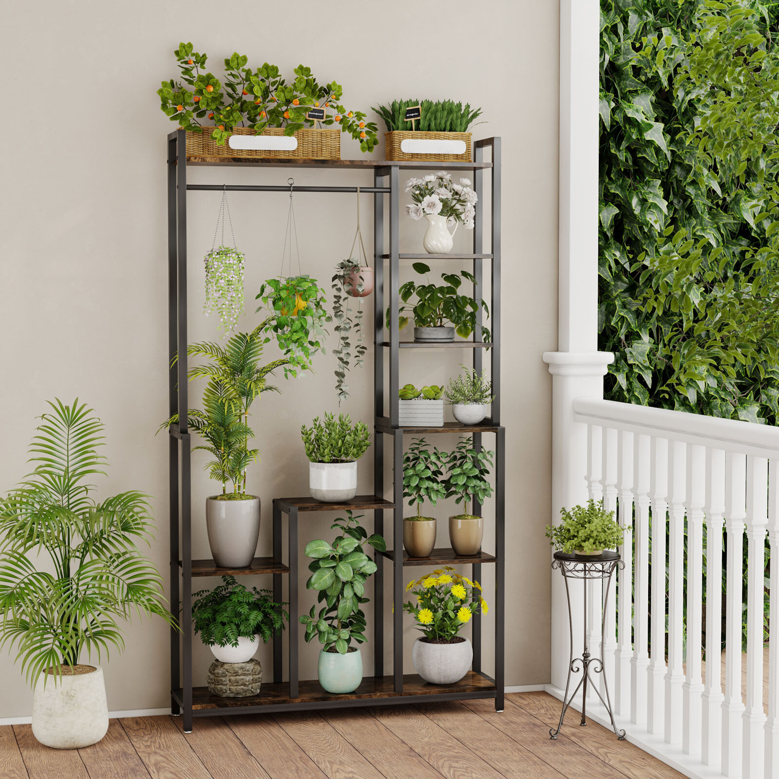 Large Plant Shelf for Multiple Plants Corner Flower Pot Bonsai Holder Stand Rack