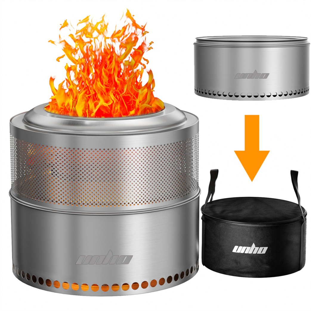 50cm Portable Wood Burning Firepit Smokeless Fire Pit with Secondary Combustion