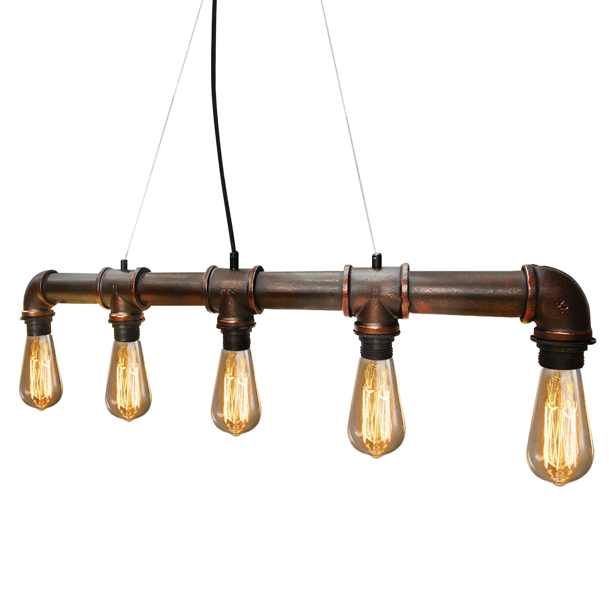 Retro Industrial Water Pipe Style Ceiling Hanging 5 Head Steampunk Light M0023