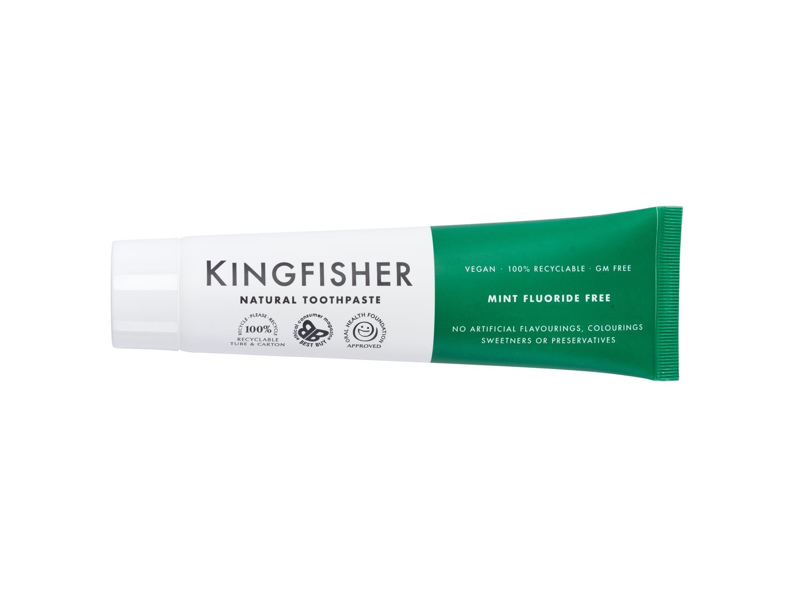Kingfisher Toothpaste - Mint (Fluoride Free) 100ml (Pack of 6)