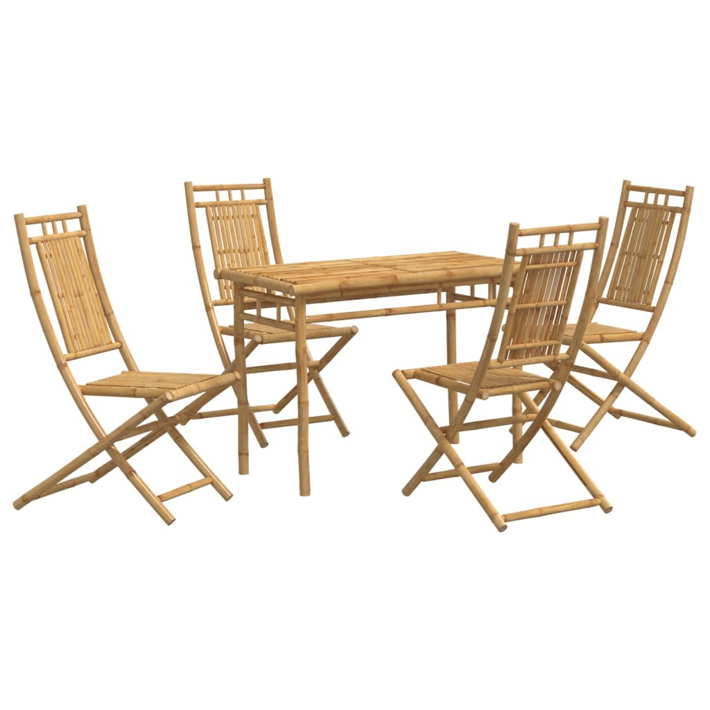 Garden Dining Set 5 Piece Outdoor Table and Chair Bamboo vidaXL