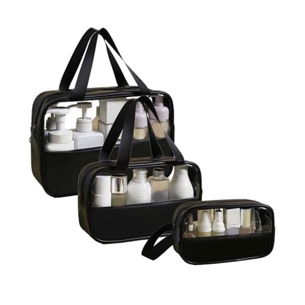 2X(Travel Toiletry Bag, Clear Toiletry Bag Set, 3 Pcs Toiletry Bag for8958