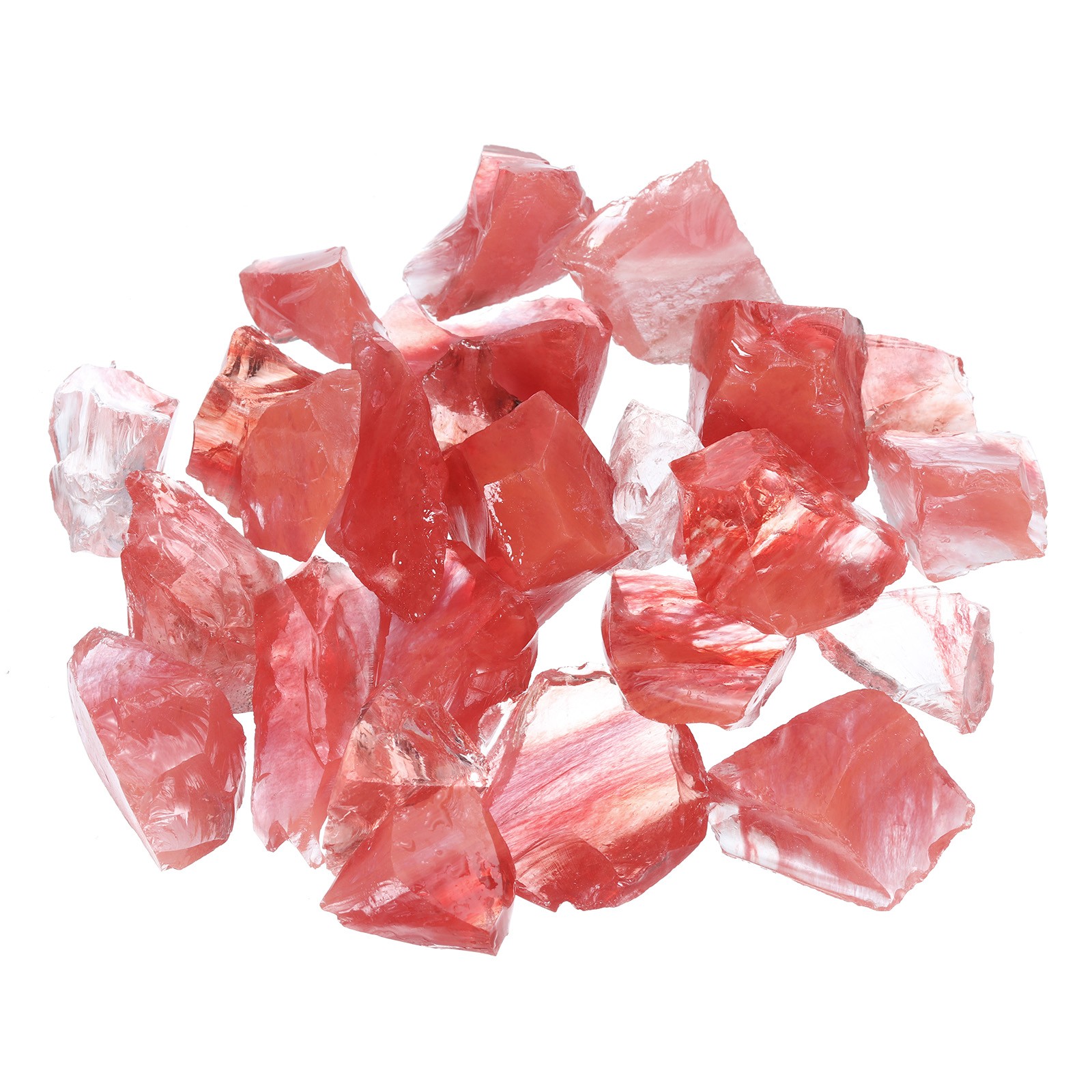 Fire Glass for Fire Pit, 2-3cm High Luster Natural Glass Rocks, Pink