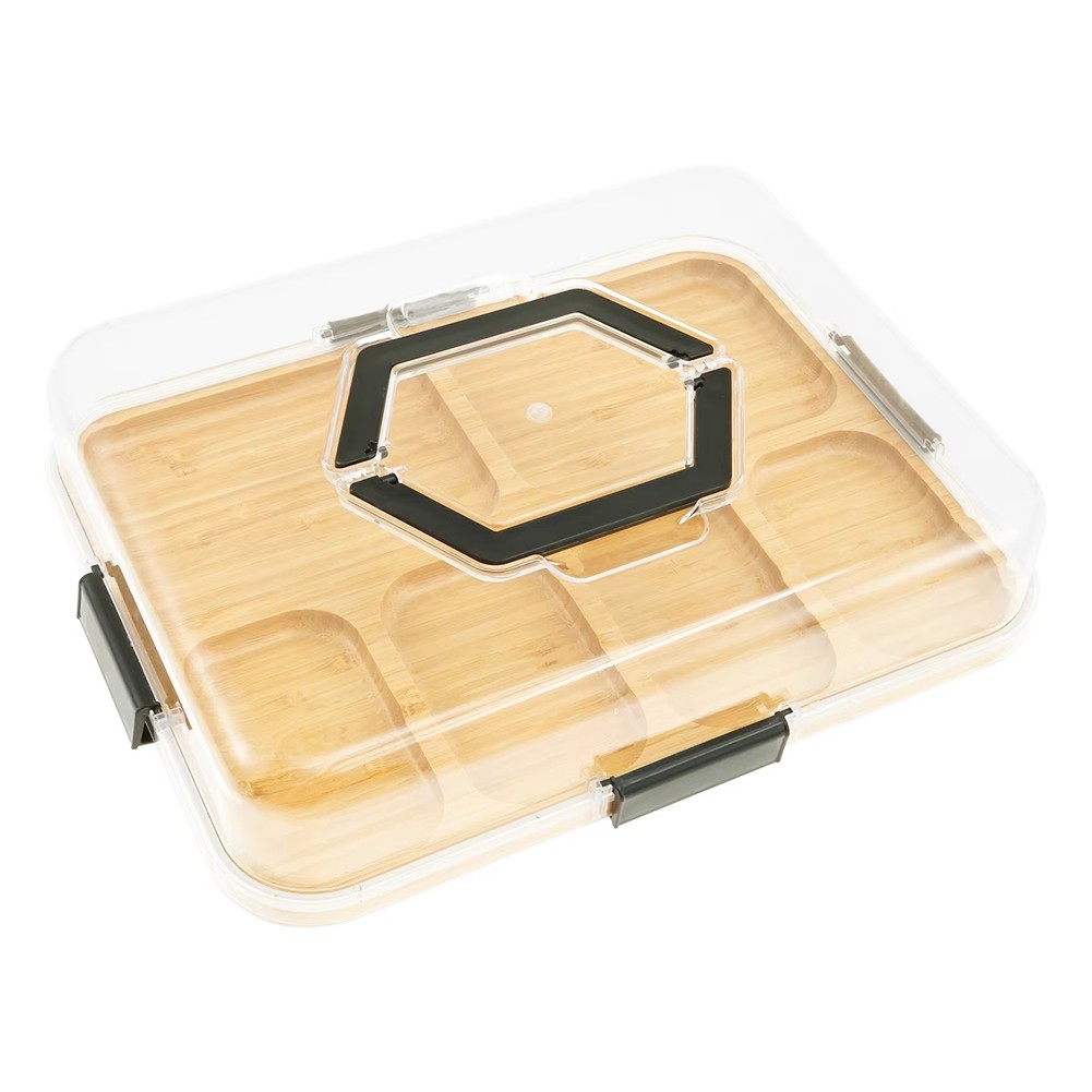 Charcuterie Board with Clear Lid, Travel Portable Cheese Board Charcuterie5010