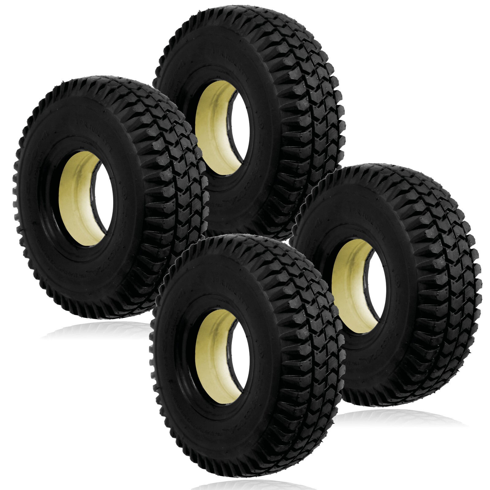 Mobility Scooter Tyre 3.00 x 4 Solid Block Tread 3.00-4 300x4 260x85 PU Fill x 4