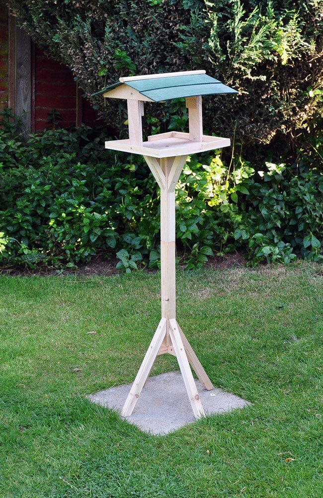 Wooden Bird Table Garden Feeder Feeding Station Bird House Traditional Standing