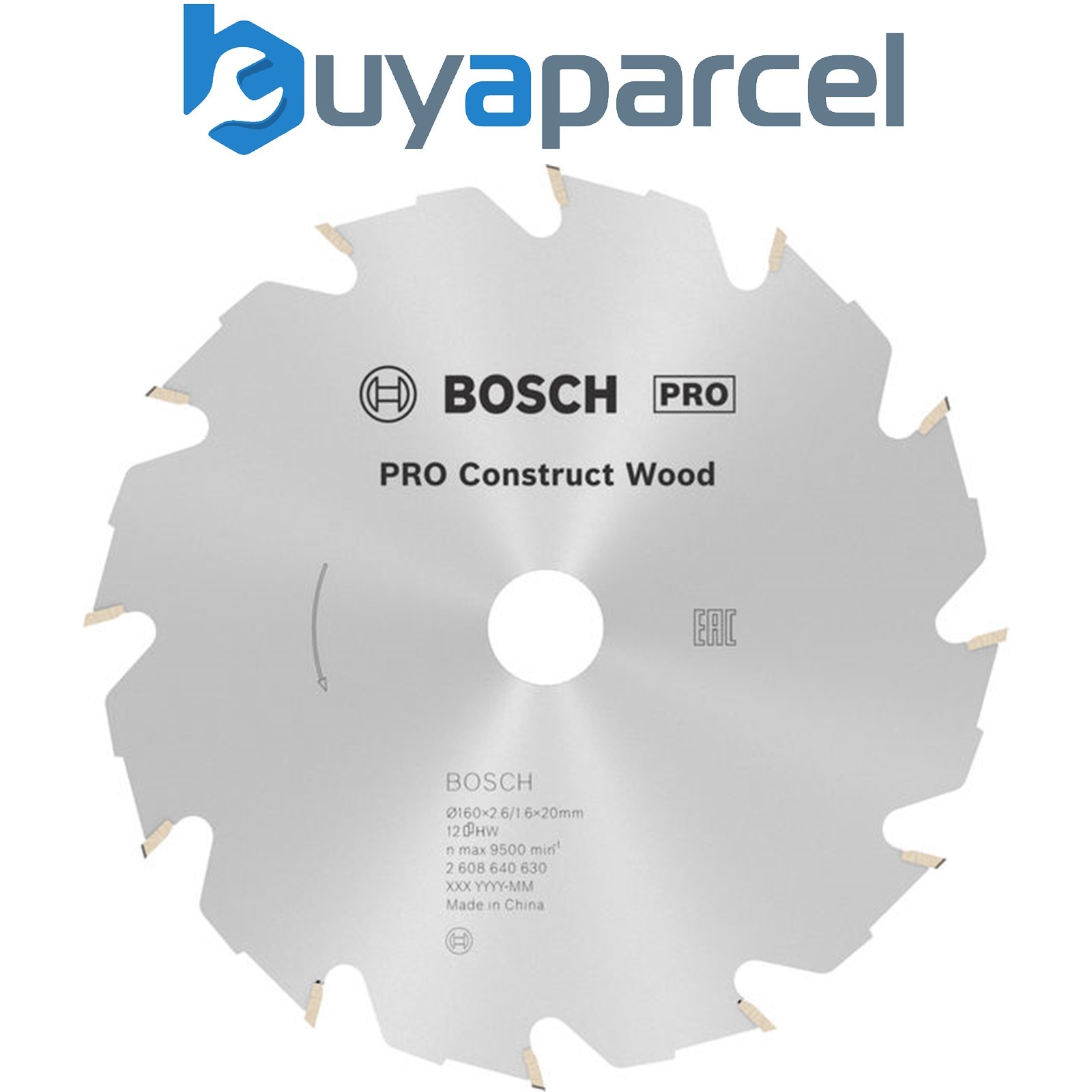 Bosch PRO Construct Wood Circular Saw Blade 160 x 2.6 x 20 mm 2608640630