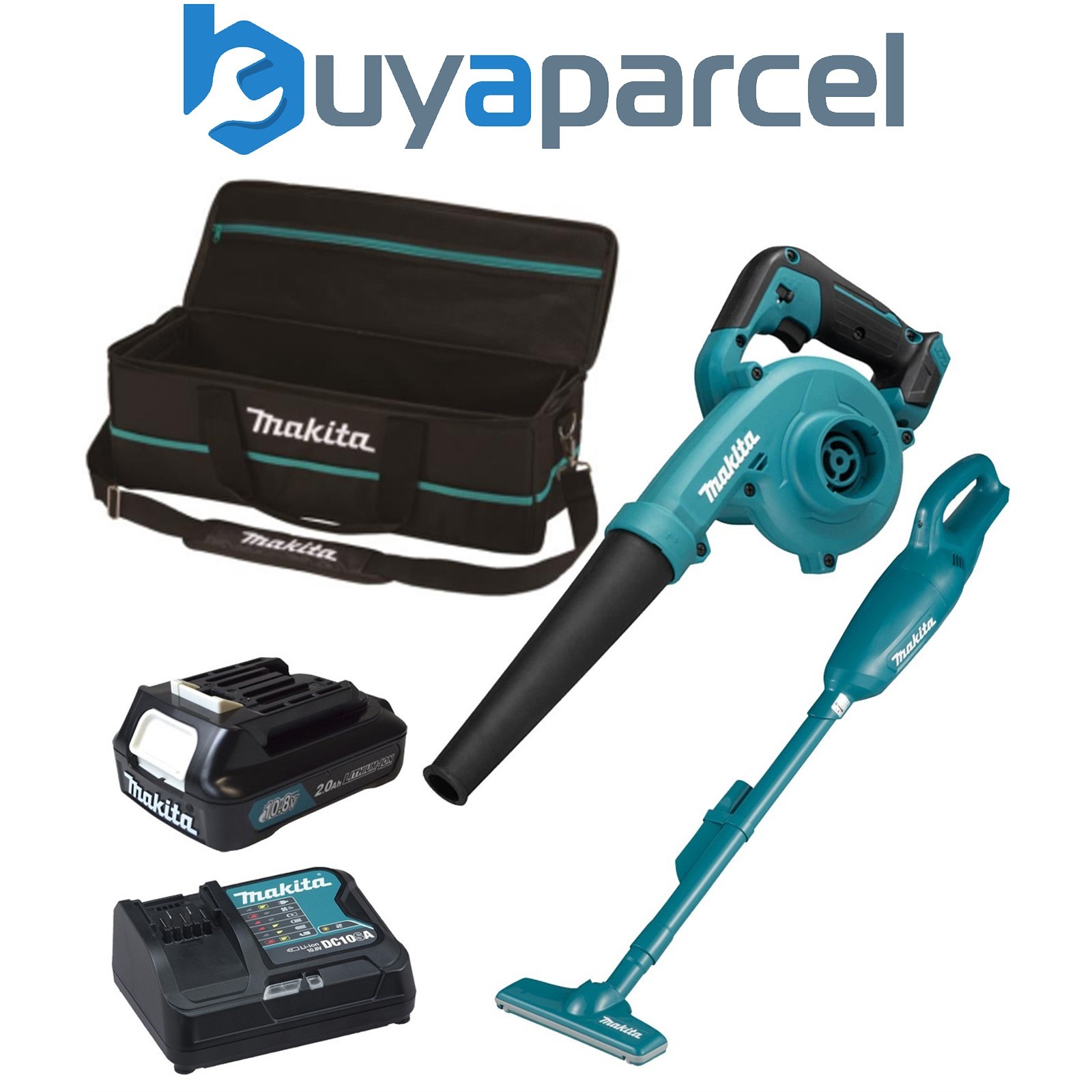 Makita UB100DZ 12v CXT Cordless Garden Leaf Blower & CL106FDZ Vacuum Cleaner Kit