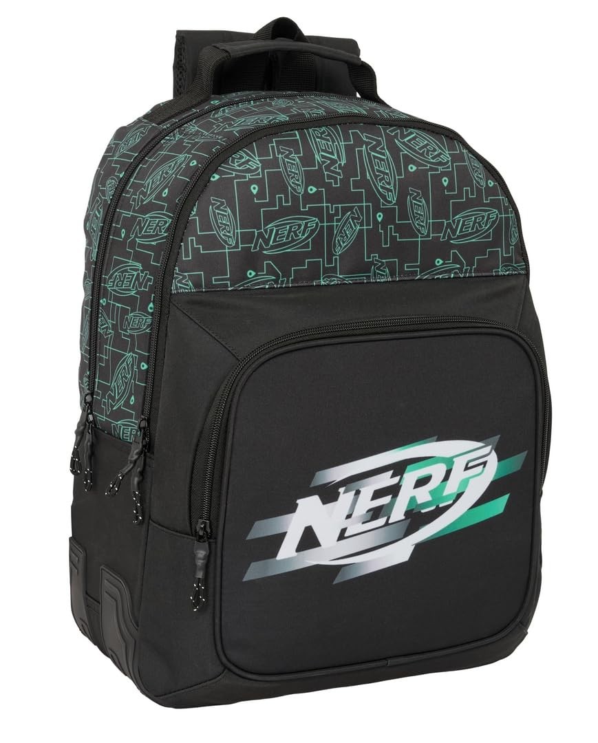 Safta NERF GAME - Double Backpack, Adaptable to Cart, Ideal for Children of Diff