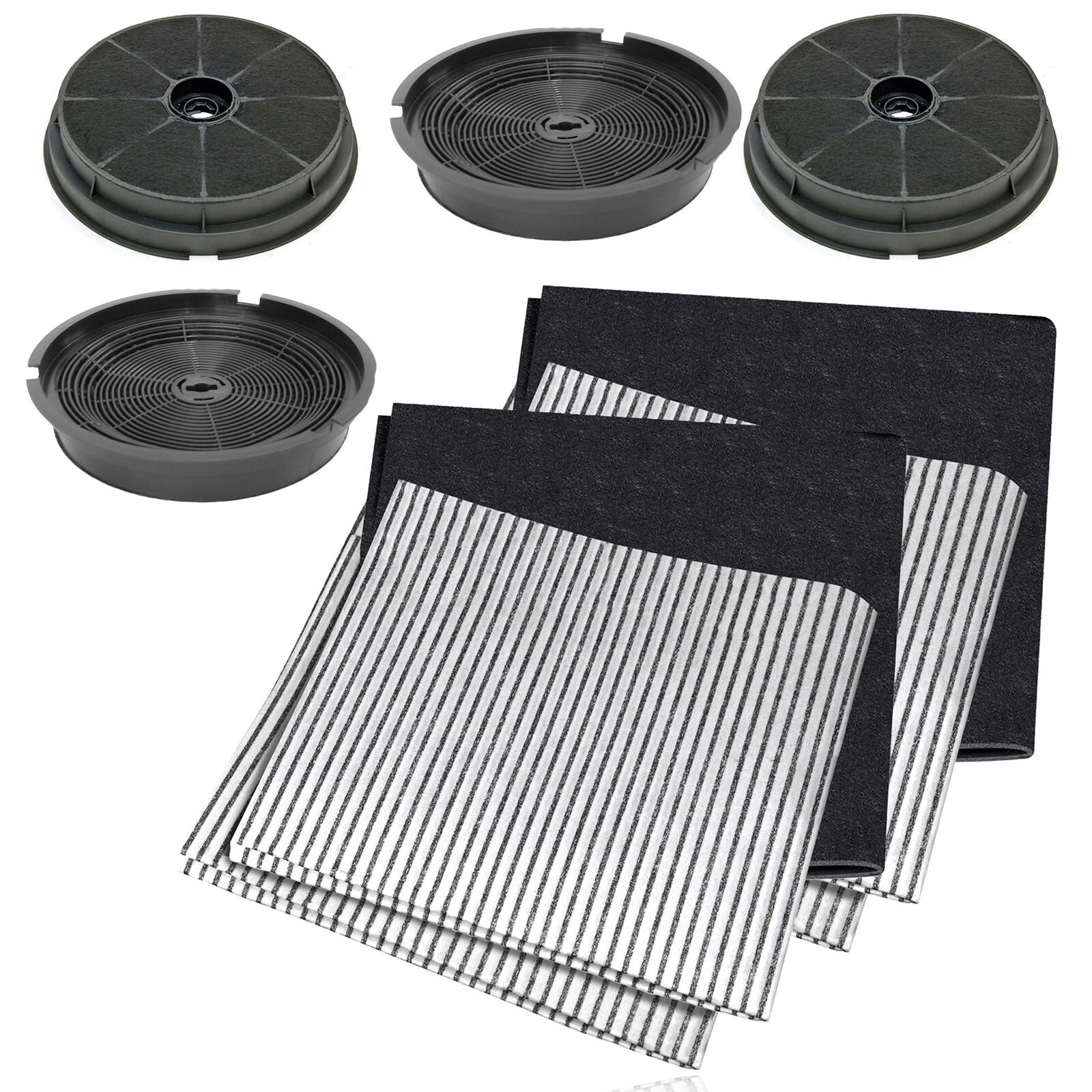 Cooker Hood Filter Kit for CDA Vent Extractor Carbon + Grease 10 Piece Set
