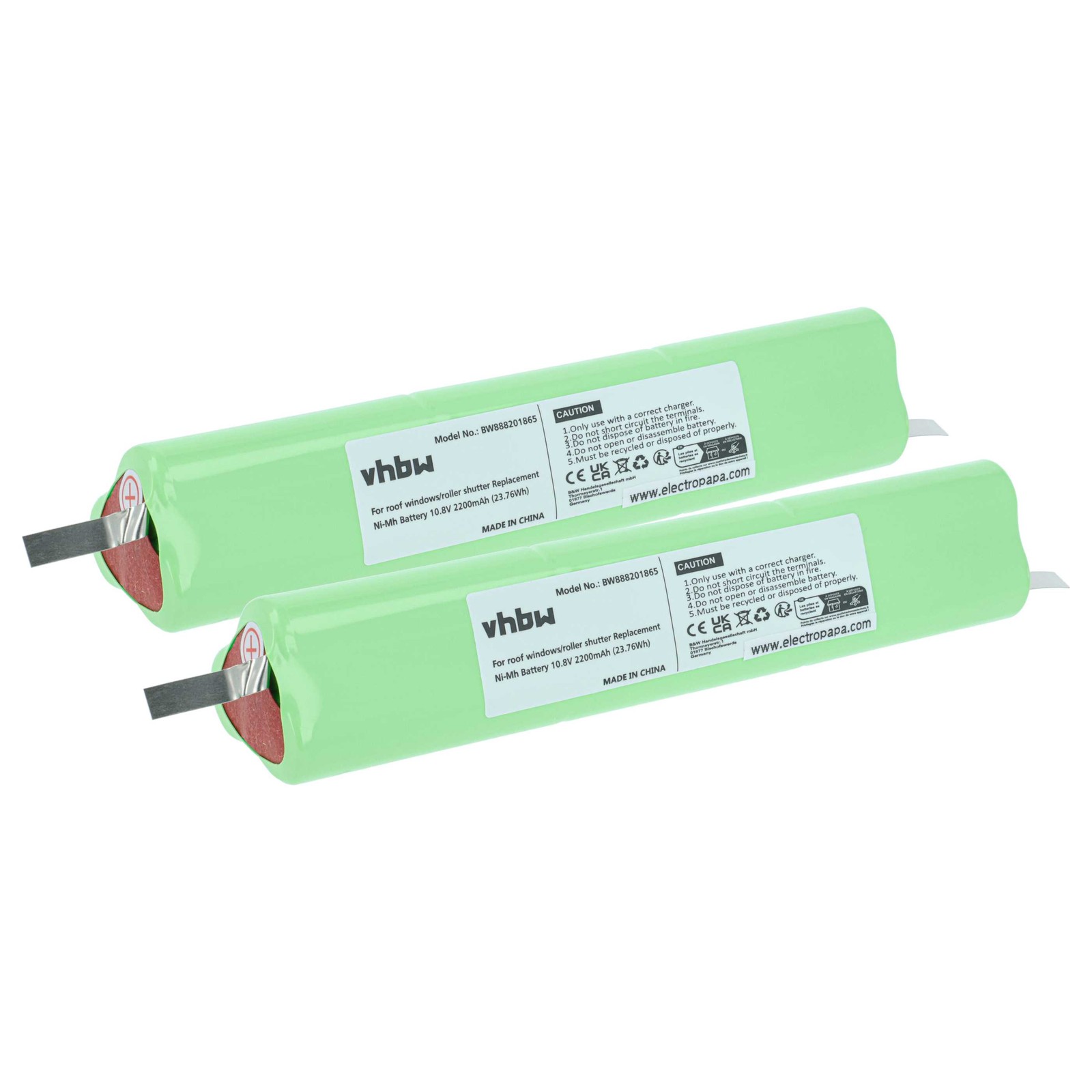 2x Battery for Velux 10.8V NiMH