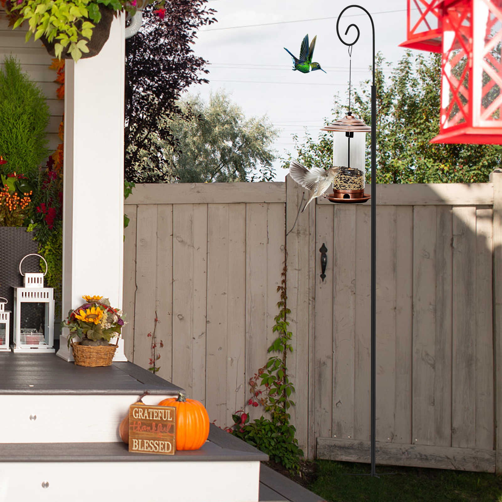 2 Pcs Shepherd Crook Hooks 75" Tall Heavy Duty 3 Adjustable Sections Pipe Stand