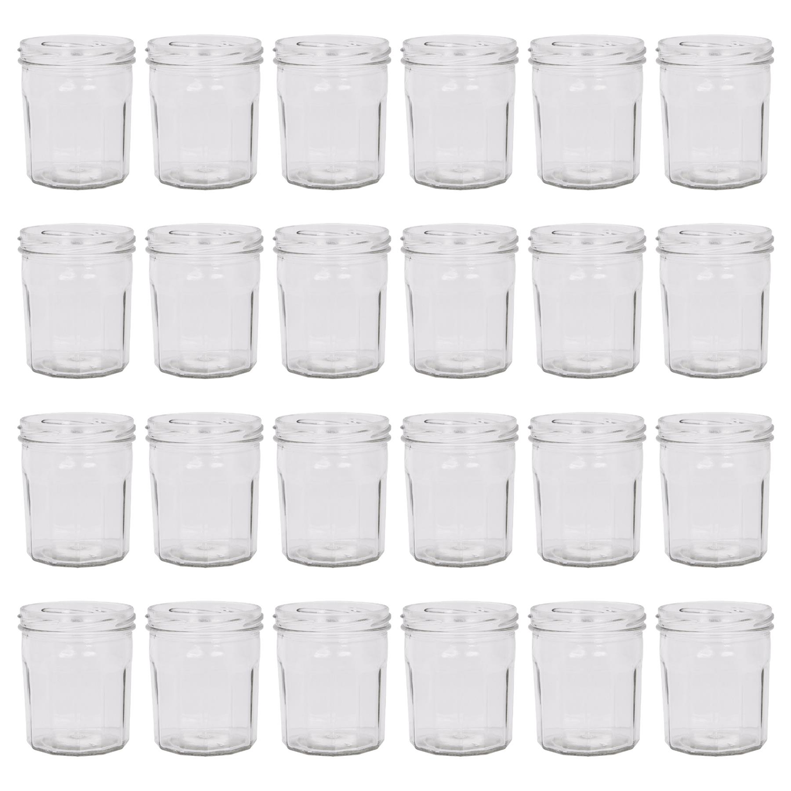 24x 250ml Glass Jam Jars Twist Top Chutney Preserve Honey Pickle Storage