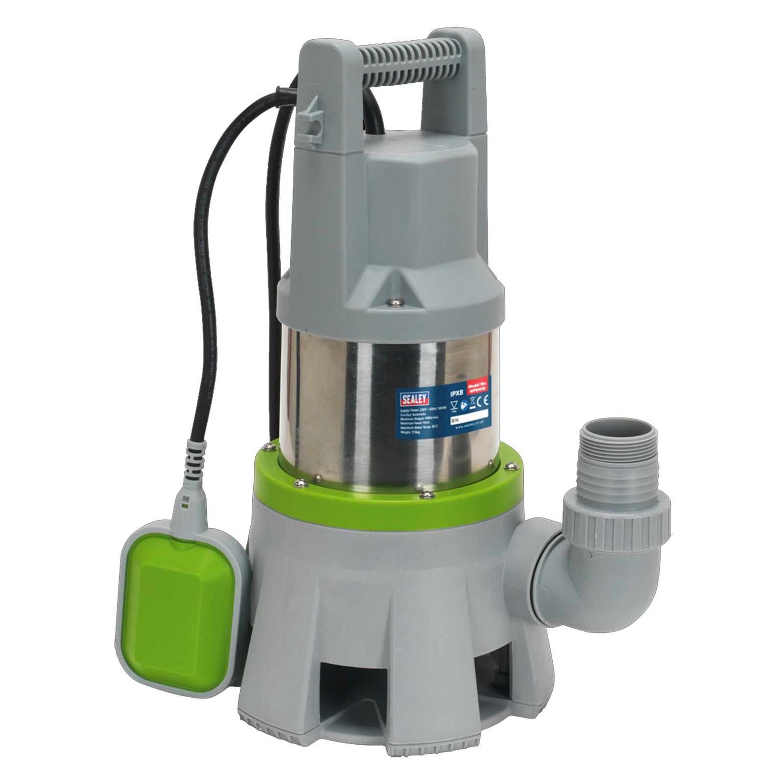 Sealey Submersible Stainless Dirty Water Pump Auto 333L/min 230V