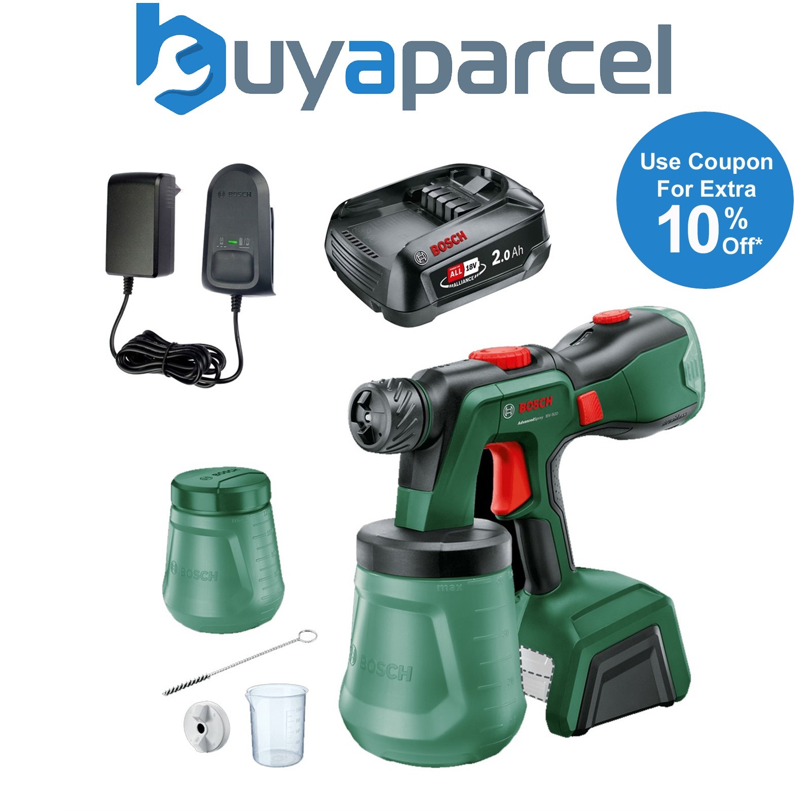 Bosch AdvancedSpray 18v 18V-500 Cordless Paint Spray System 1 x 2.0Ah Battery