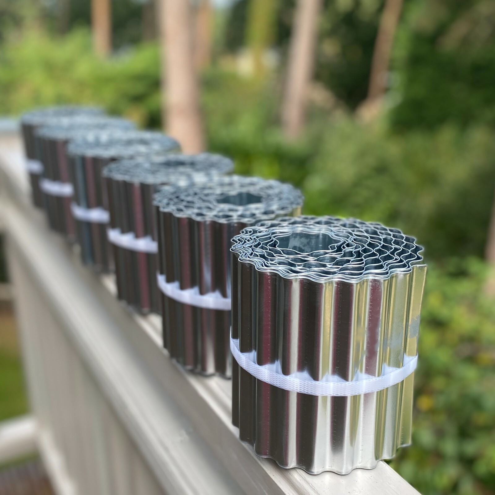 Set of 6 x Garden Lawn Edging Galvanised Metal Steel Roll (16.5cm x 5m)