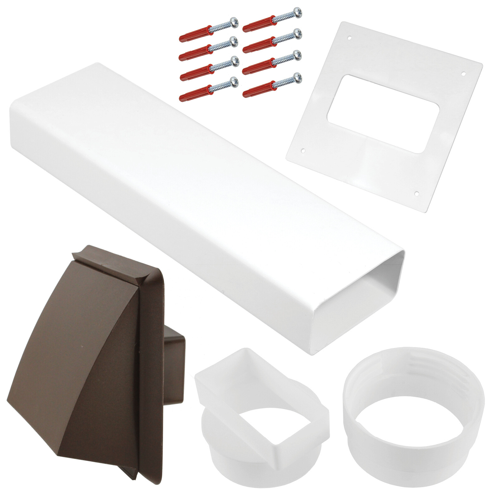 PROLINE Wall Vent Kit Vented Tumble Dryer Hose PVC External Outlet Pipe Cowl 4