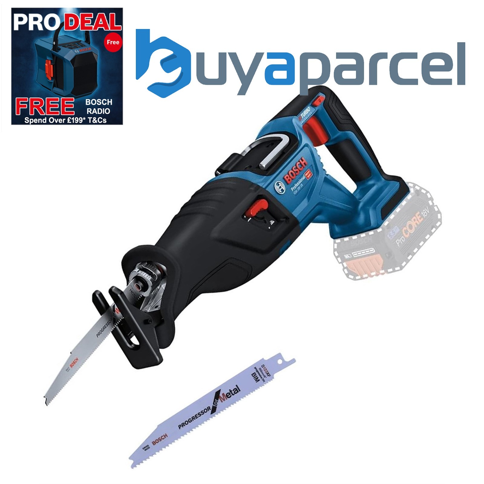 Bosch GSA 18V-28 18v BITURBO Brushless Reciprocating Sabre Saw Li-Ion Bare Unit