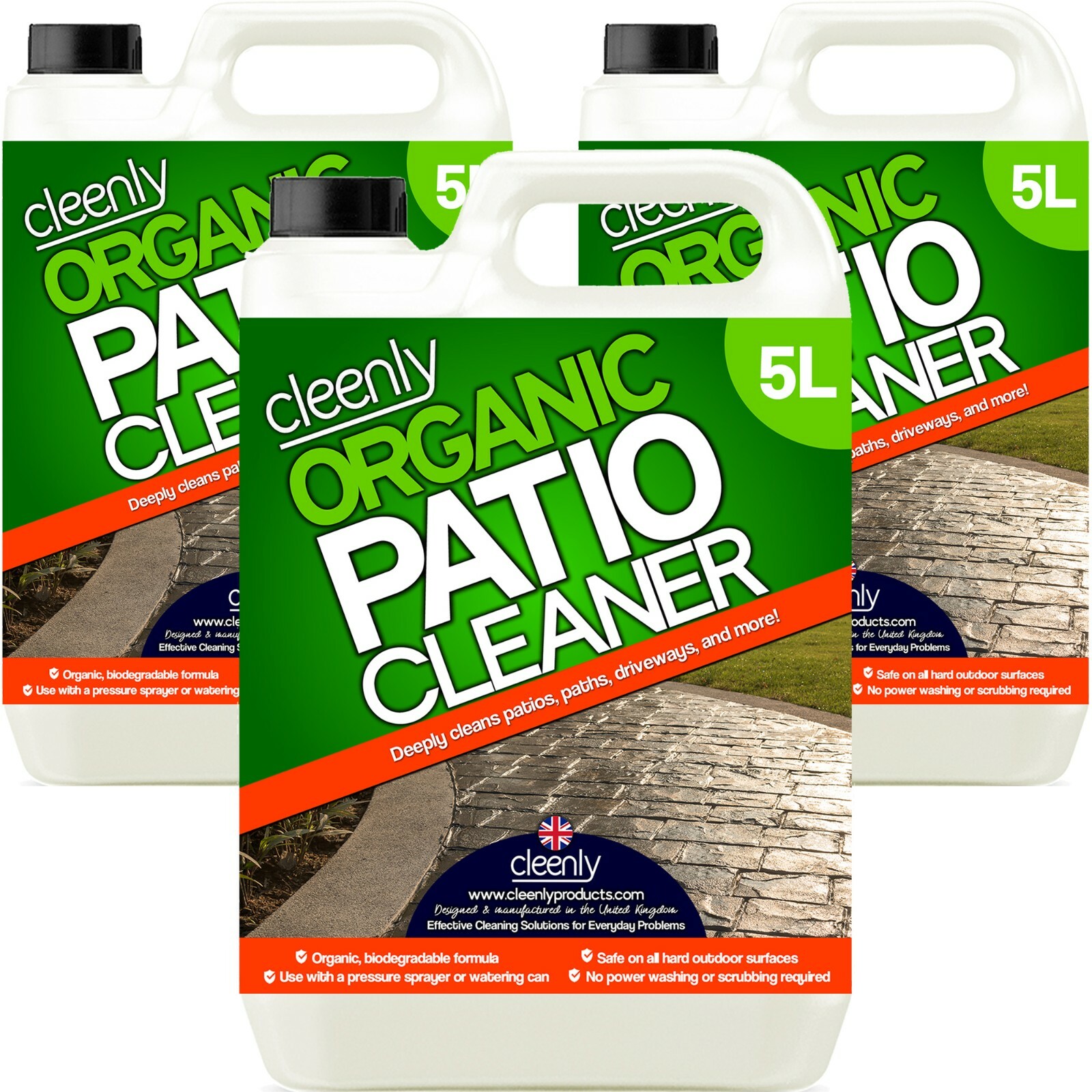 Cleenly Patio Cleaner Organic Decking Mould Moss Killer Brick Magic Fluid 15L