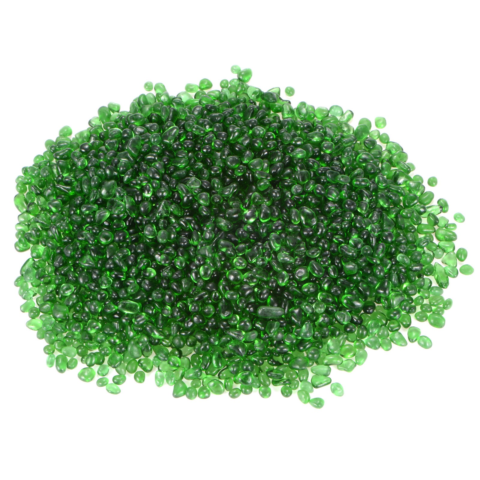High Luster Round Fire Glass Beads for Vases 5-7mm, 1.21-Pound [Green]