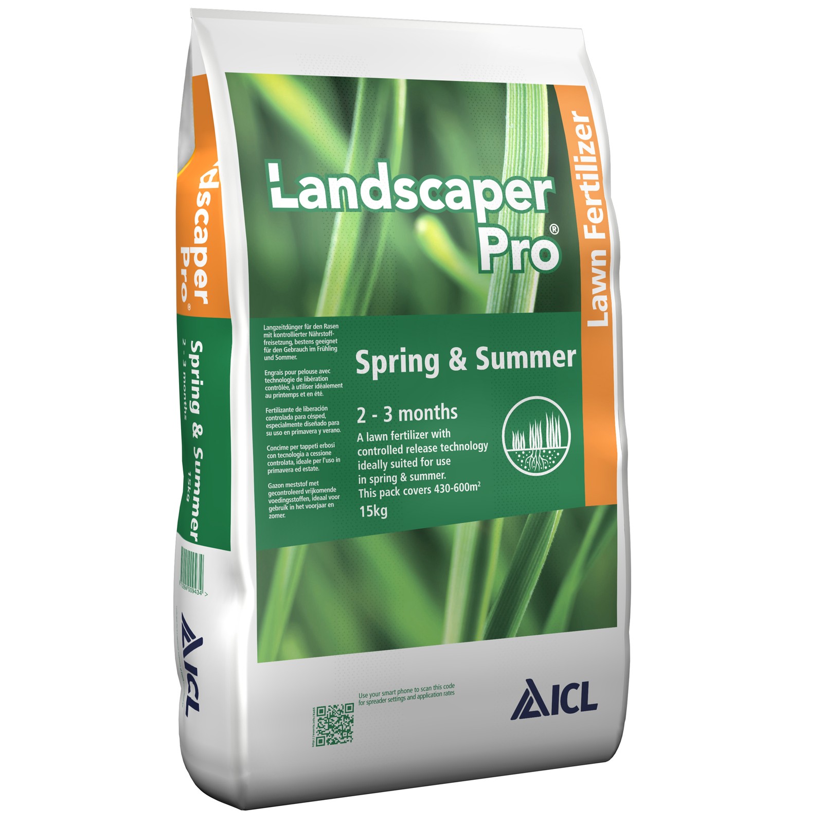 Landscaper Pro Spring/Summer Slow Release Lawn Fertiliser Fast Results Feed 15kg