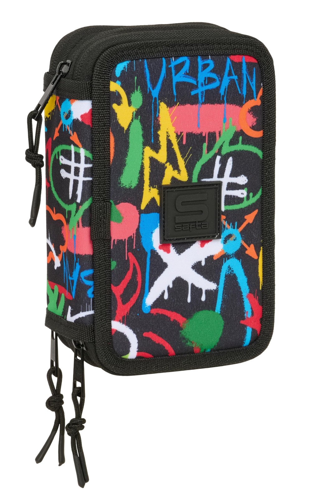 SAFTA GRAFFITI COLORS – School Pencil Case with 37 Tools Included, Children's Pe