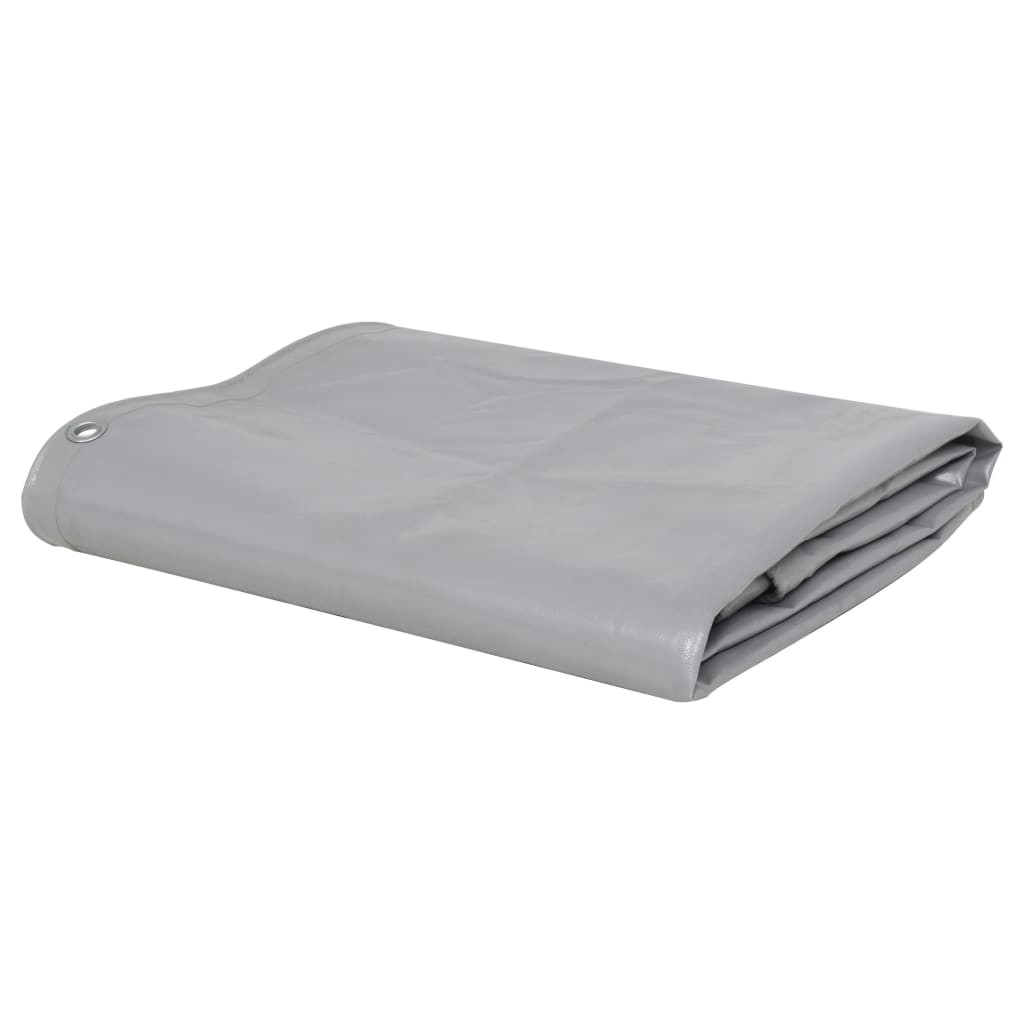 Tarpaulin 650g/m² 3x6m Grey Water-resistant Camping Cover Ground Sheet vidaXL