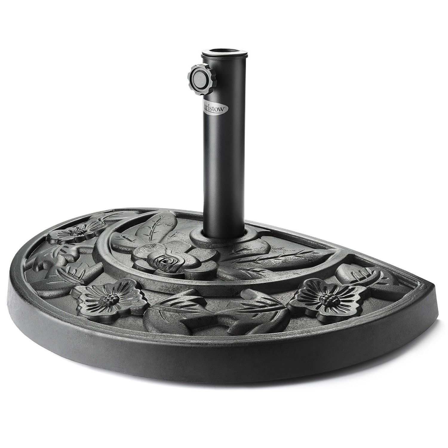 Half Parasol Base Garden Umbrella Stand Sunshade Holder Black 9kg 15kg Christow