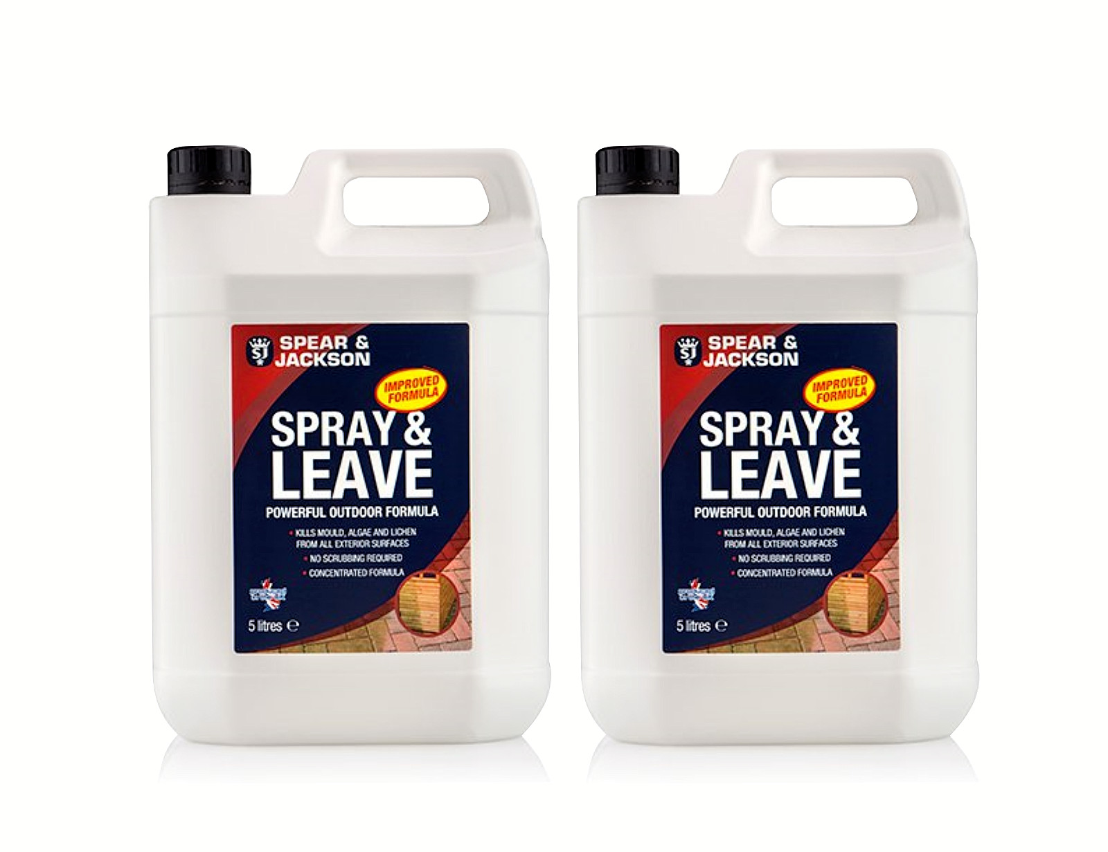 Spray and Leave Concentrate 2 x 5L Algae, Mould Lichen Remover Spear & Jackson
