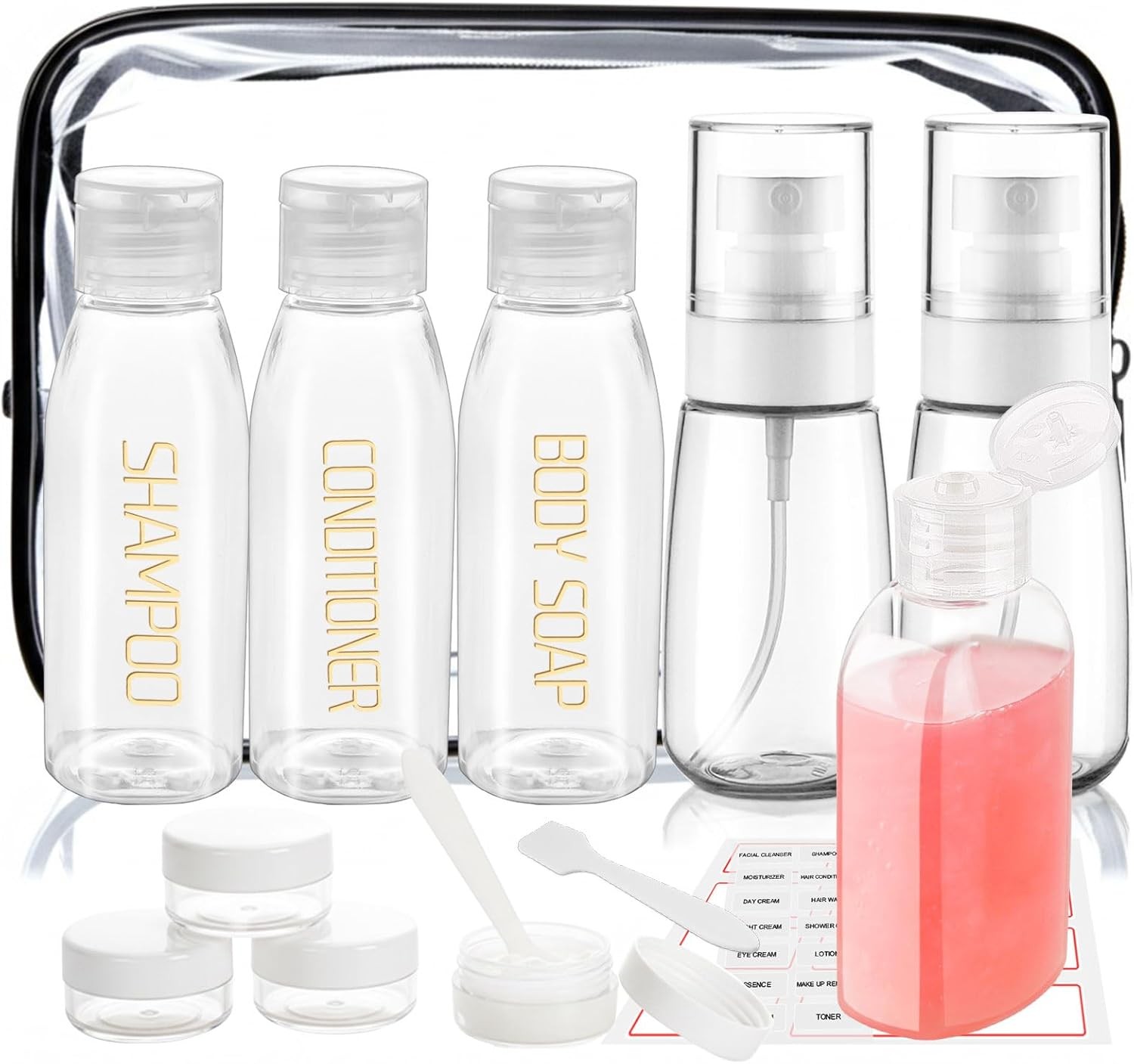 15 Pack Travel Bottles for Toiletries TSA Approved Travel Size Containers Leakp