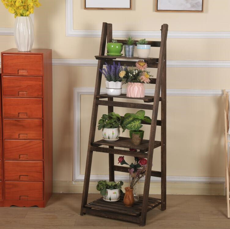 Industrial Vintage Plant Stand Flower Pot Stand Holder Ladder Shelf Folding Rack