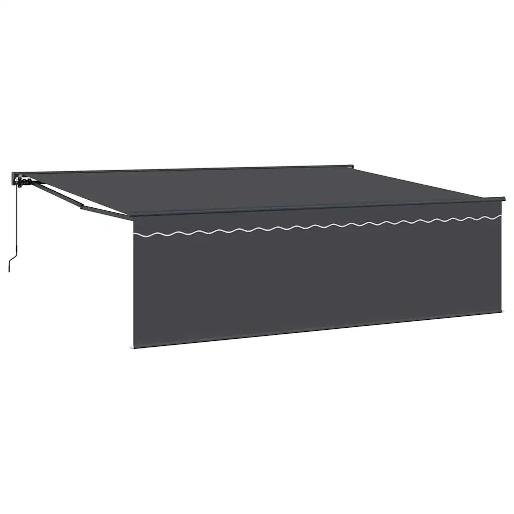 vidaXL Retractable Awning Manual Anthracite 450 x 300 cm, Modern, Rectangular Re