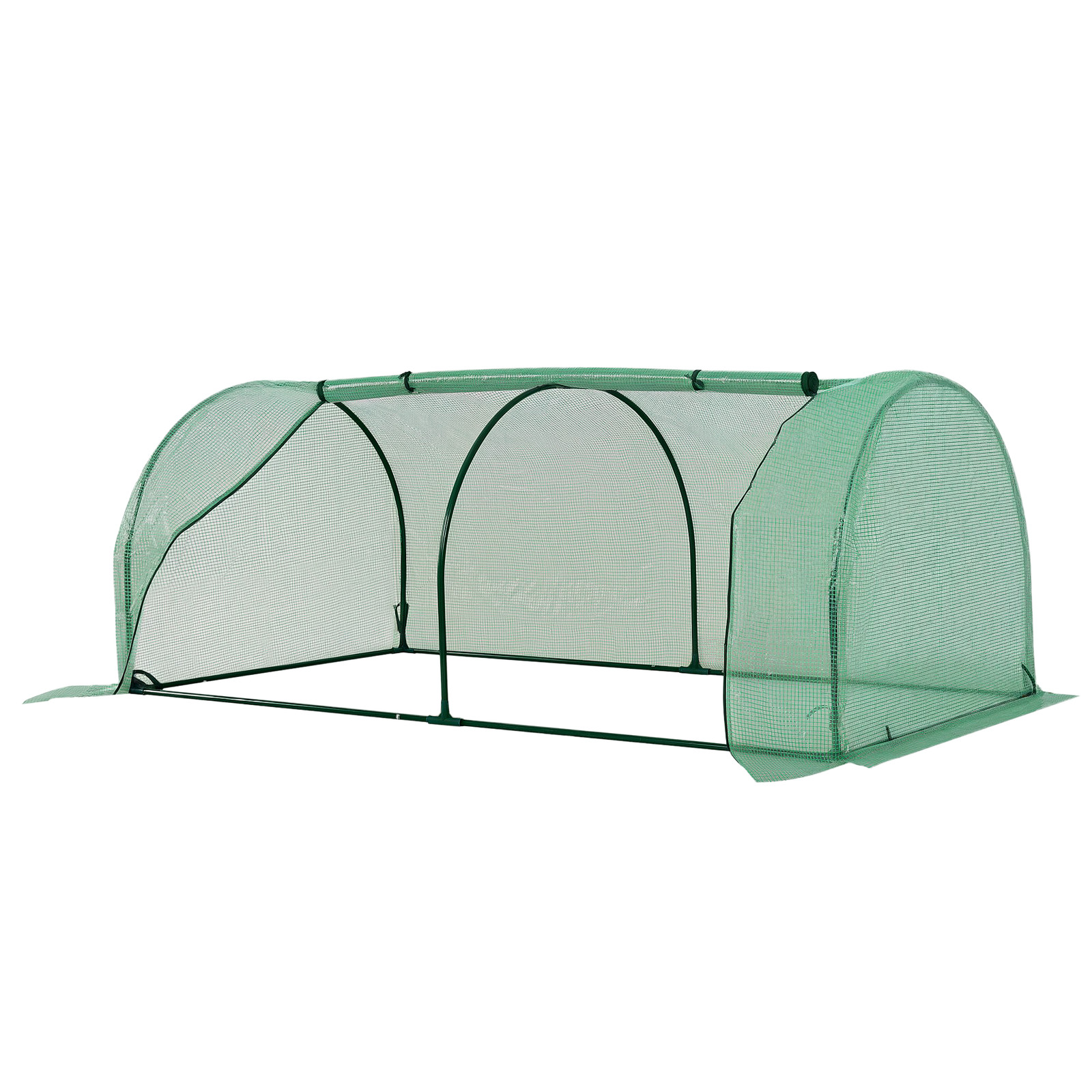 Outsunny Tunnel Greenhouse Grow House Steel Frame PE Green 200x100x80 cm