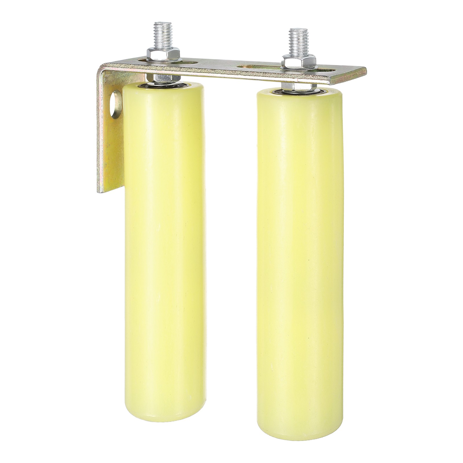 1Set Slide Gate Guide Roller, 8" Nylon Gate Support Rollers with Bracket, Yellow
